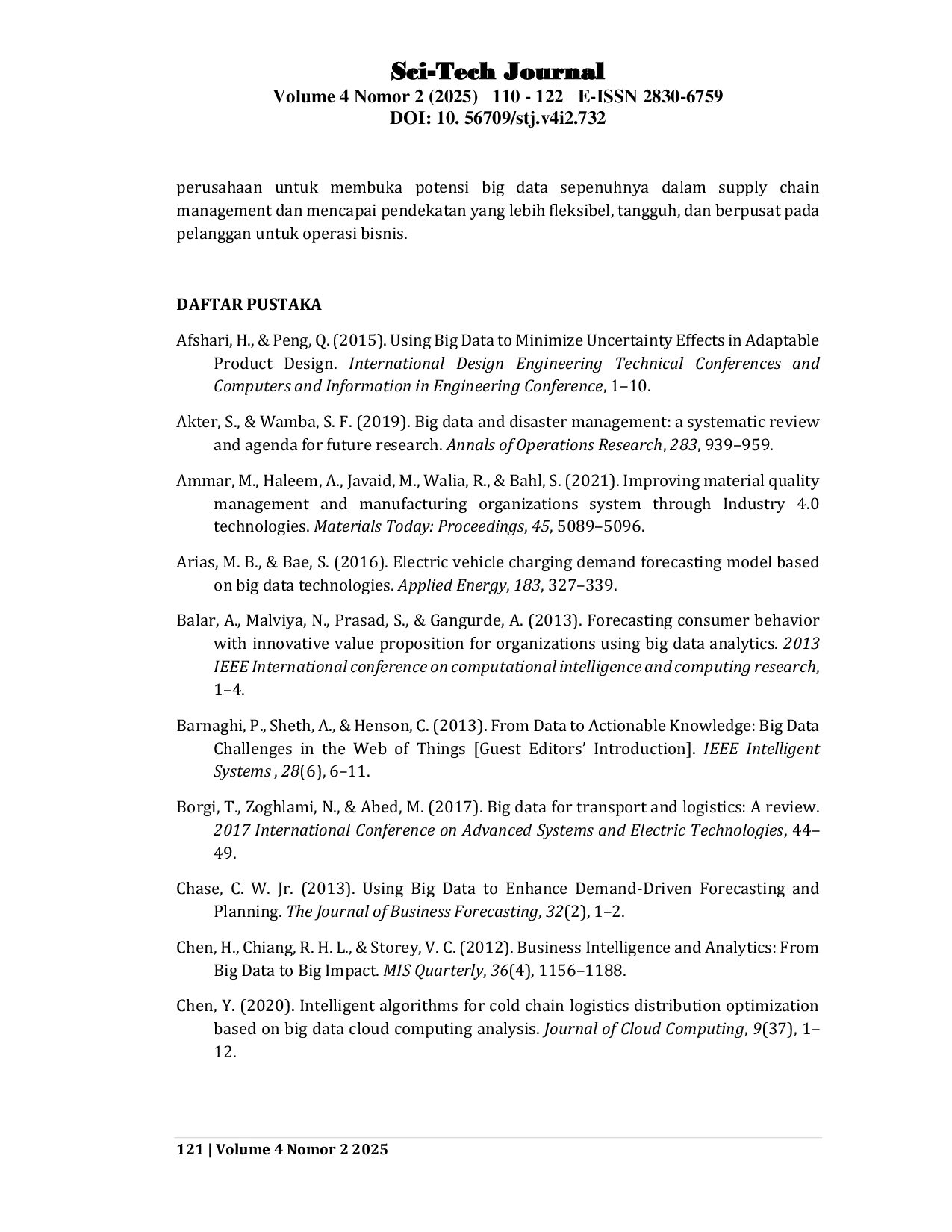 JURIS Analisis Penerapan Big Data dalam Supply Chain Management Systematic Literature Review