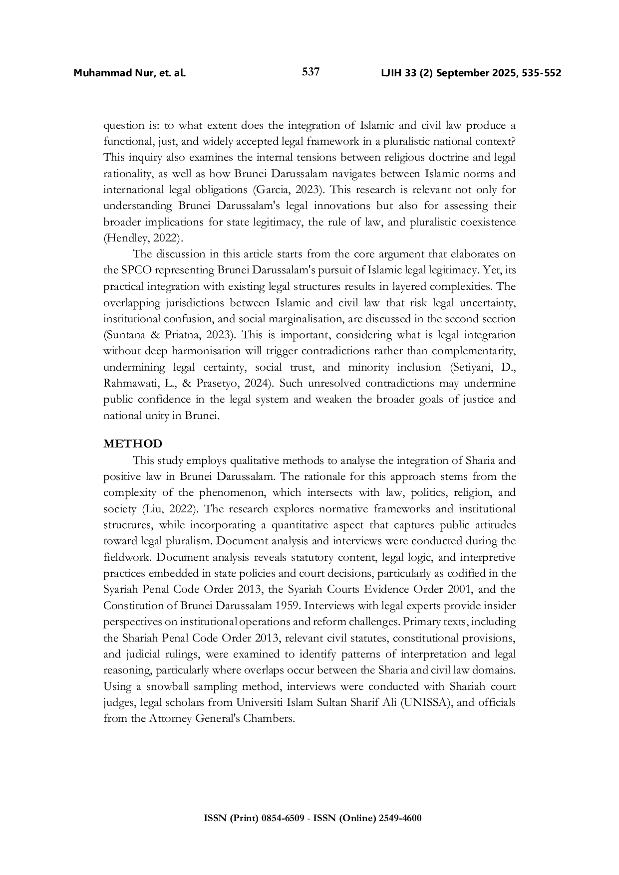 JURIS Negotiating legal pluralism Sharia and Civil Law integration in Brunei Darussalam