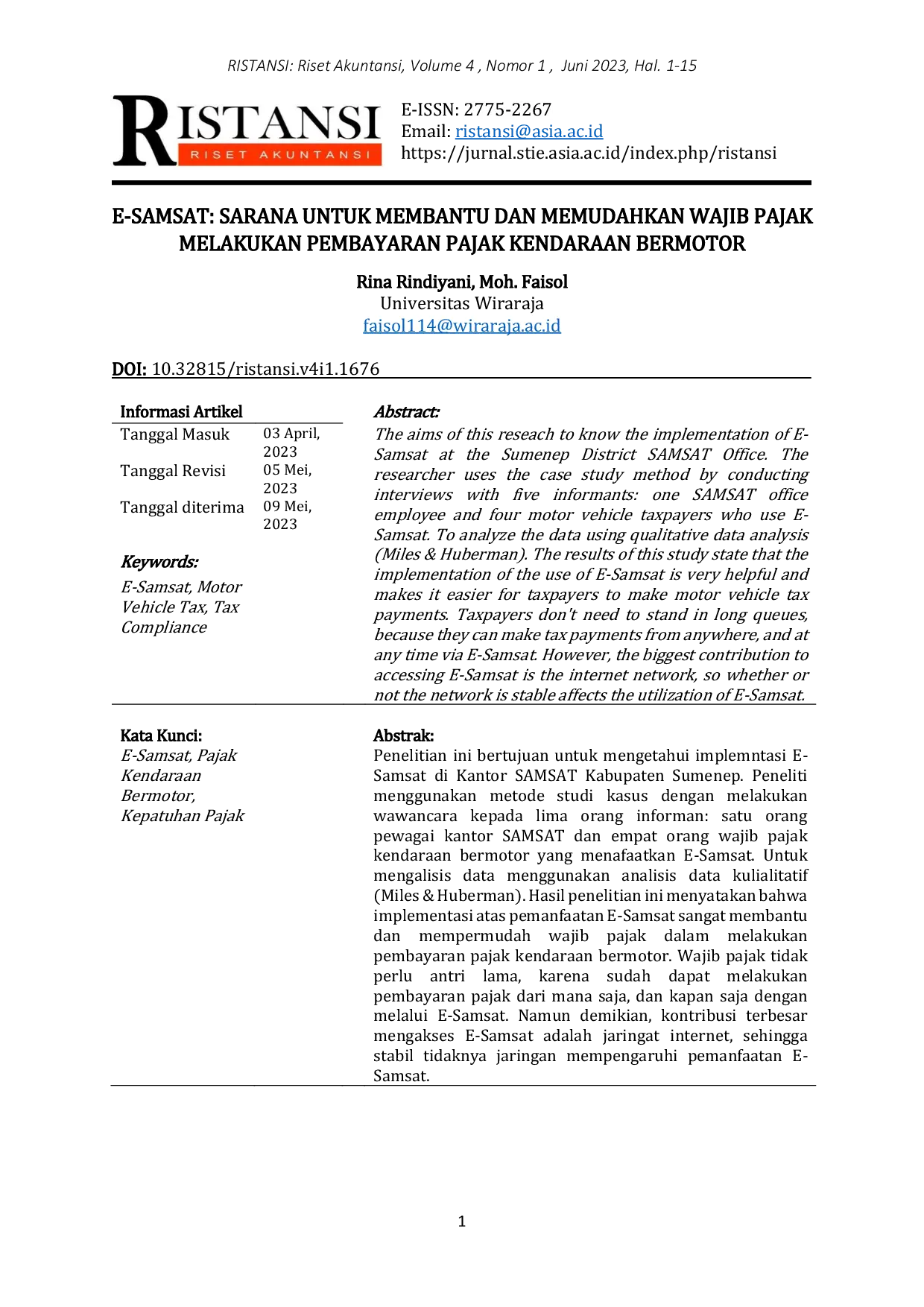 JURIS E SAMSAT SARANA UNTUK MEMBANTU DAN MEMUDAHKAN WAJIB PAJAK MELAKUKAN PEMBAYARAN PAJAK KENDARAAN BERMOTOR