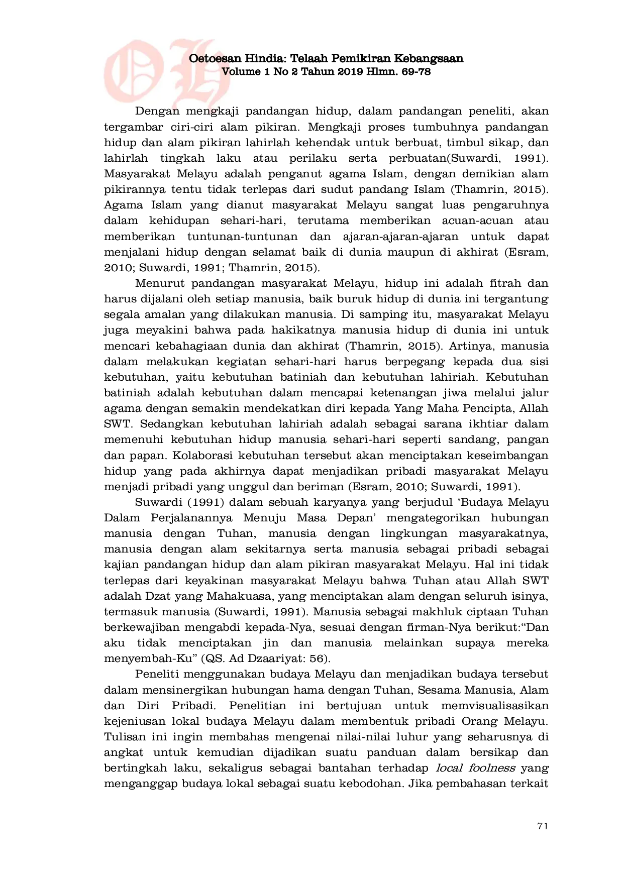 JURIS Pandangan hidup dan alam pikiran orang melayu