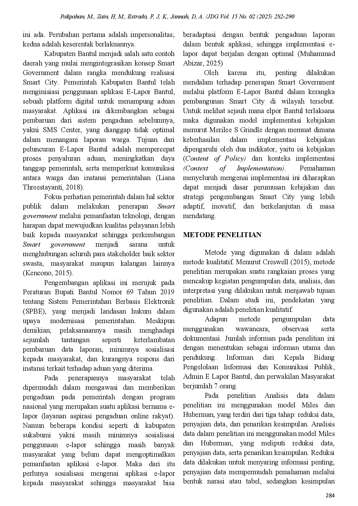 juris Smart Government Melalui Aplikasi E Lapor Dalam Mewujudkan Bantul Smart City