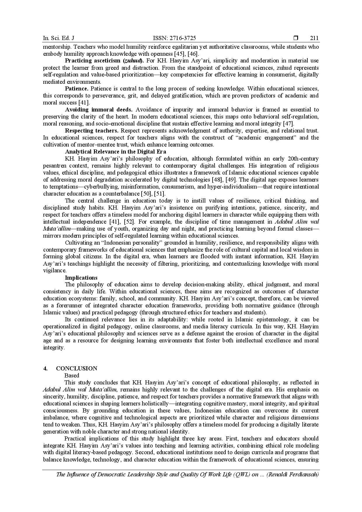 juris Building National Character through Religion Based Educational Sciences