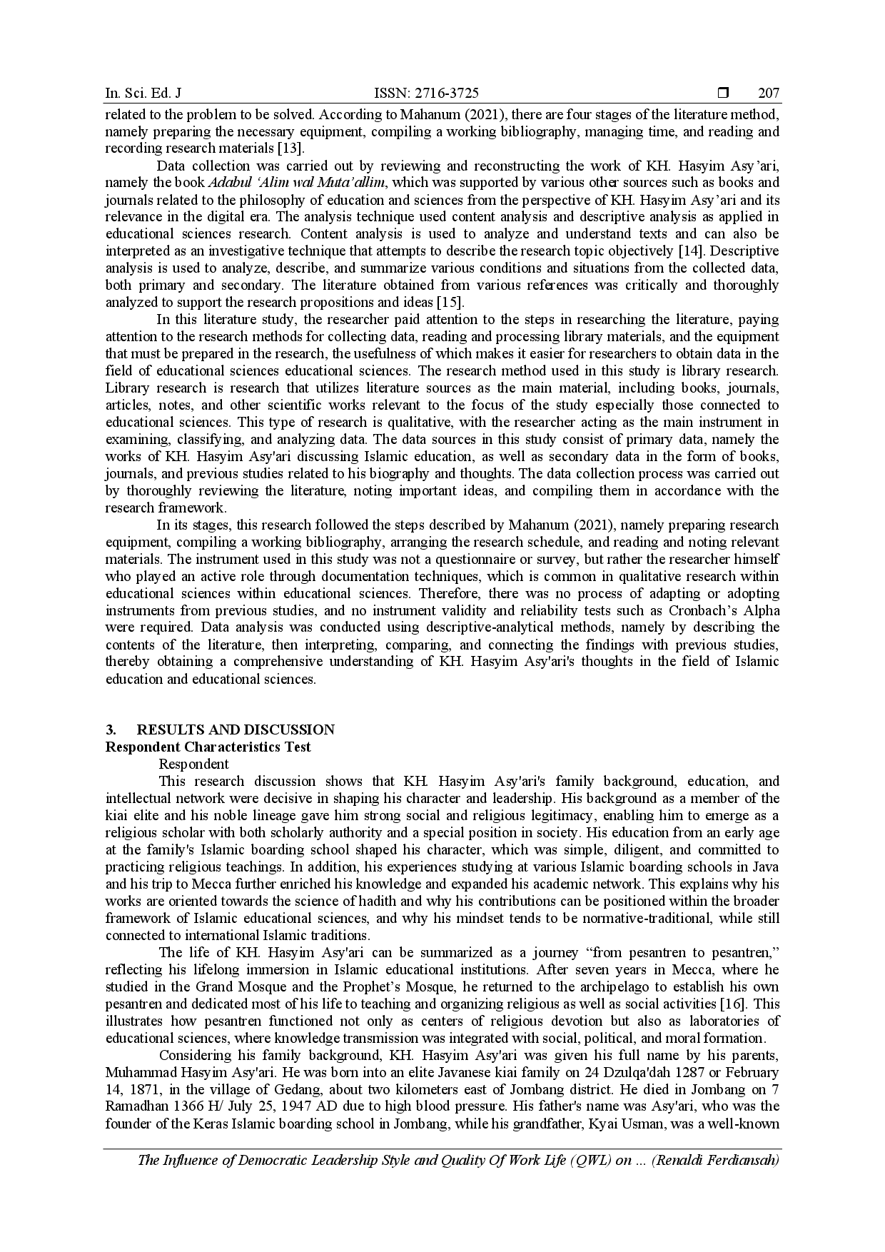 juris Building National Character through Religion Based Educational Sciences