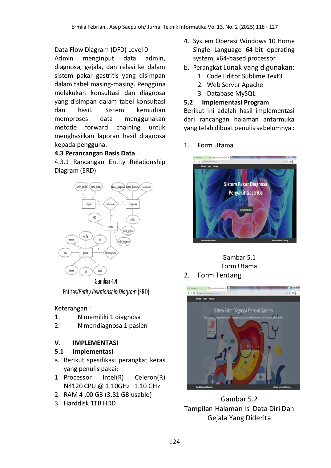 JURIS Sistem Pakar Diagnosa Penyakit Gastritis Berbasis Web Dengan Metode Forward Chaining