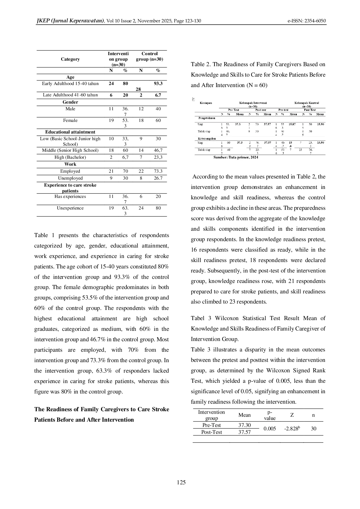 JURIS THE IMPACT OF VIDEO BASED DISCHARGE PLANNING ON THE FULFILLMENT OF DAILY ACTIVITIES AND JOINT RANGE OF MOTION EXERCISES ON FAMILY READINESS TO CARE FOR STROKE PATIENTS