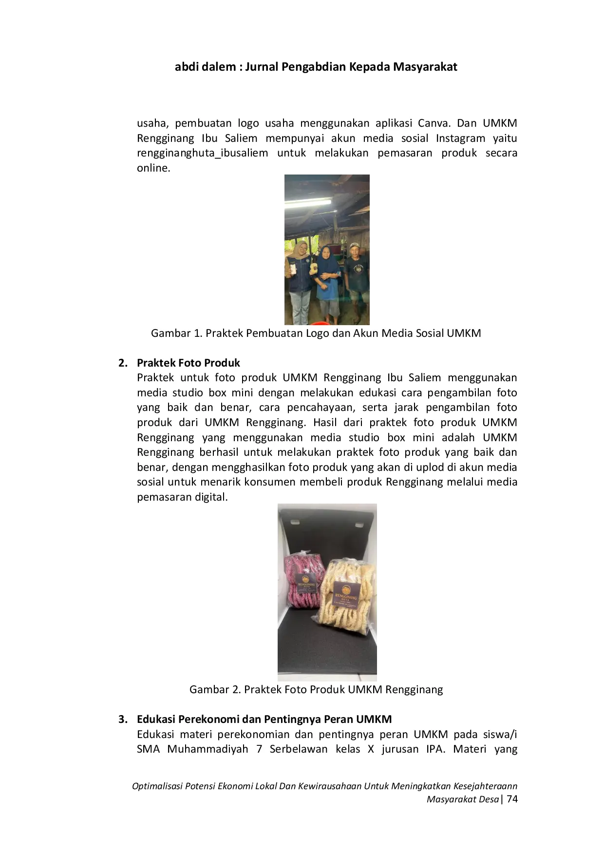 JURIS Optimalisasi Potensi Ekonomi Lokal Dan Kewirausahaan Untuk Meningkatkan Kesejahteraan Masyarakat Desa