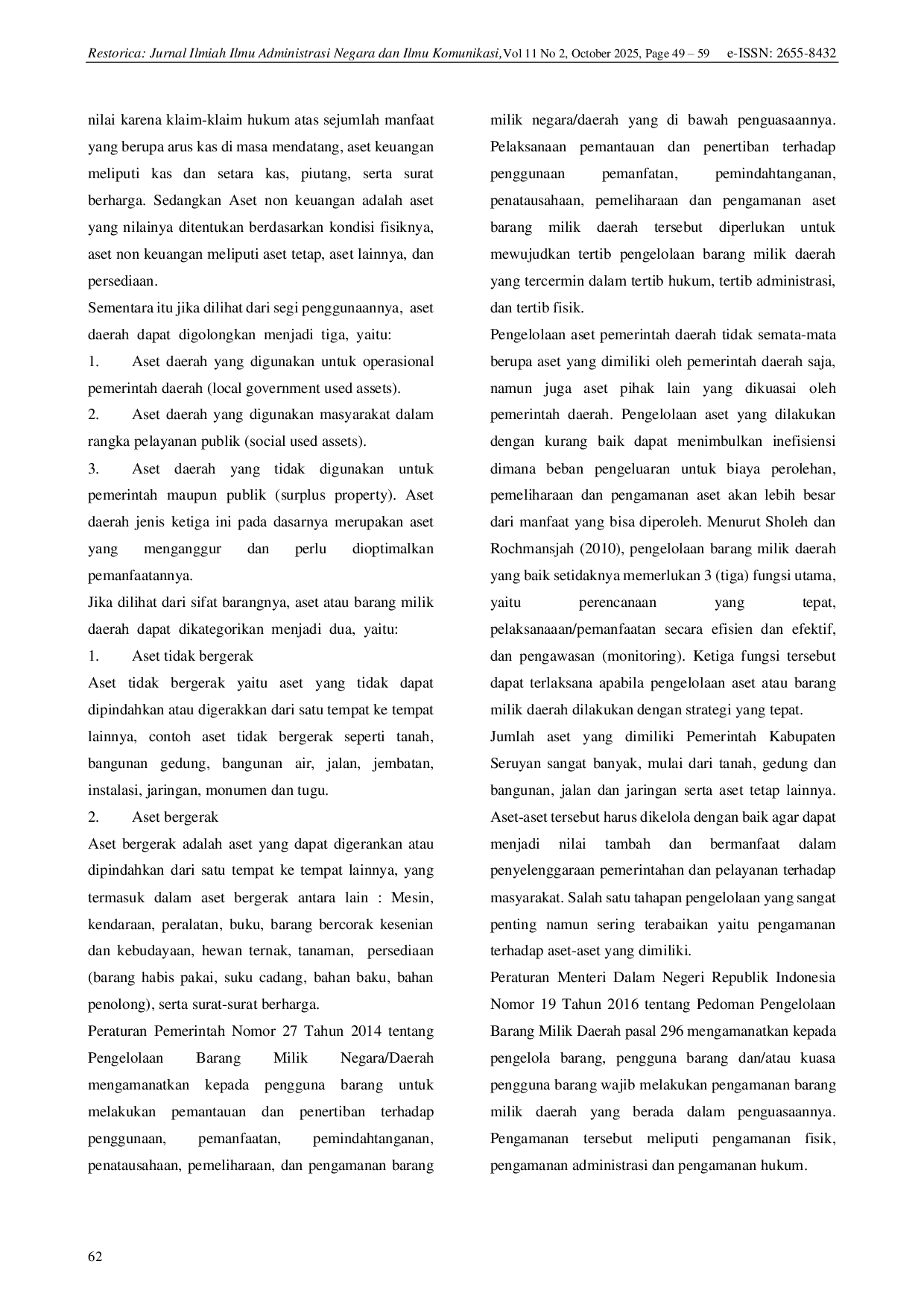 JURIS Pengamanan Aset Berupa Tanah Milik Pemerintah Kabupaten Seruyan