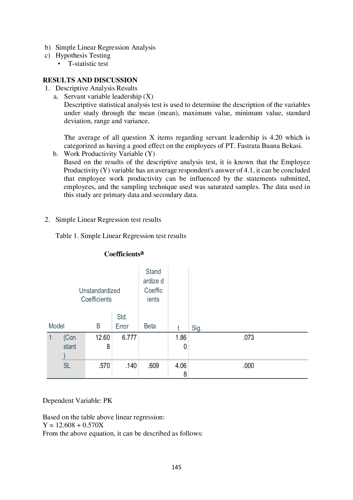 JURIS The Effect of Servant Leadership on the Work Productivity of PT Fastrata Buana Bekasi