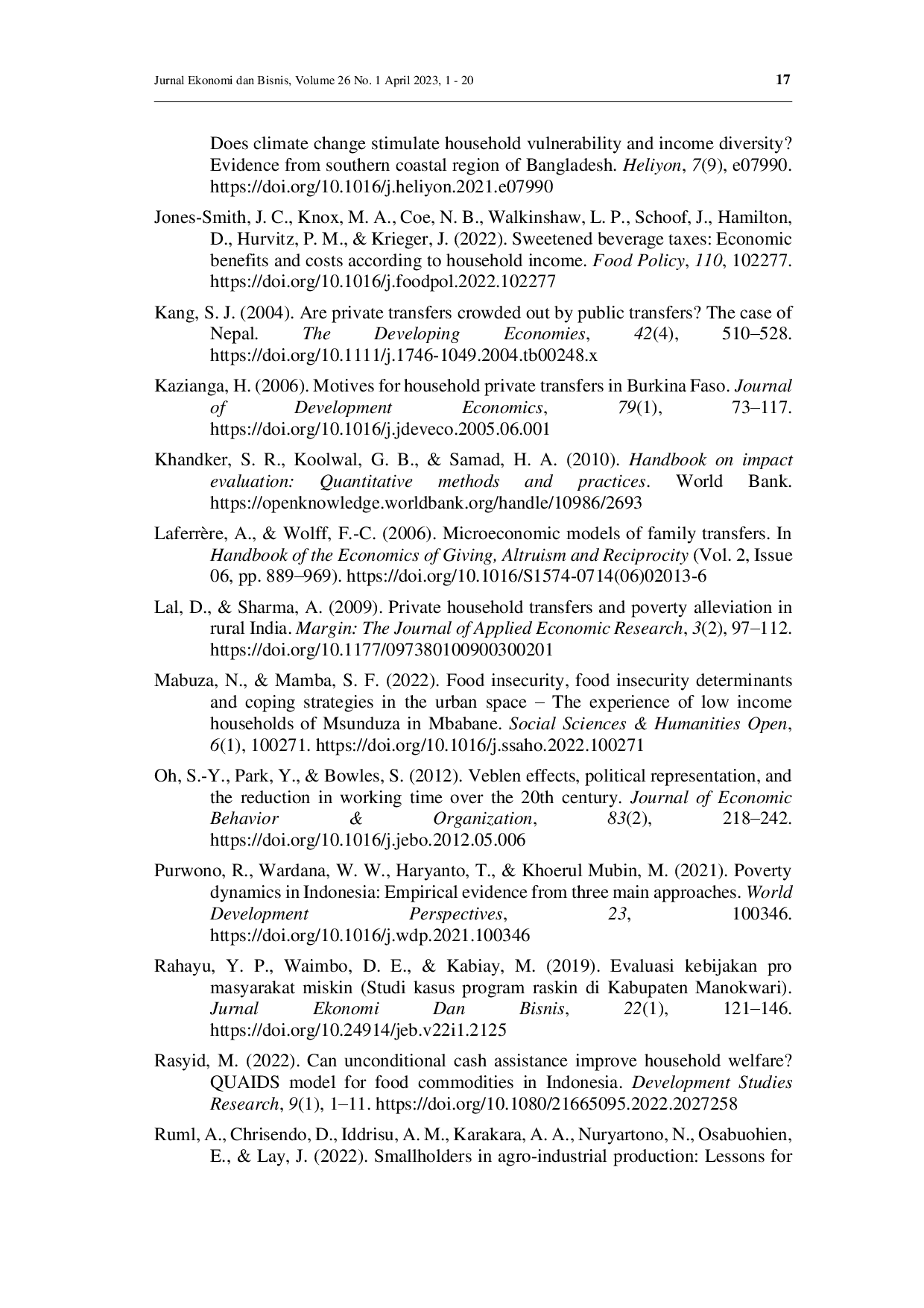 juris The impact of social assistance on households transfer behavior A micro data analysis