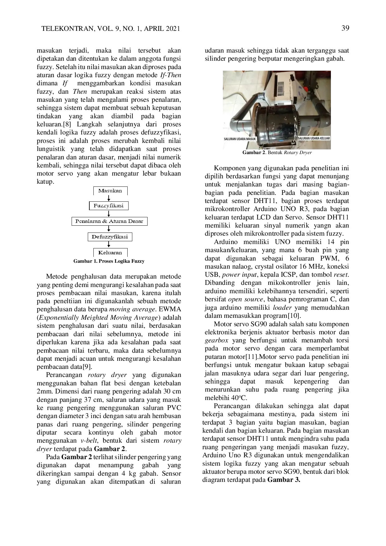 JURIS Penstabilan Suhu Pengeringan Kopi dengan Kontrol Logika Fuzzy