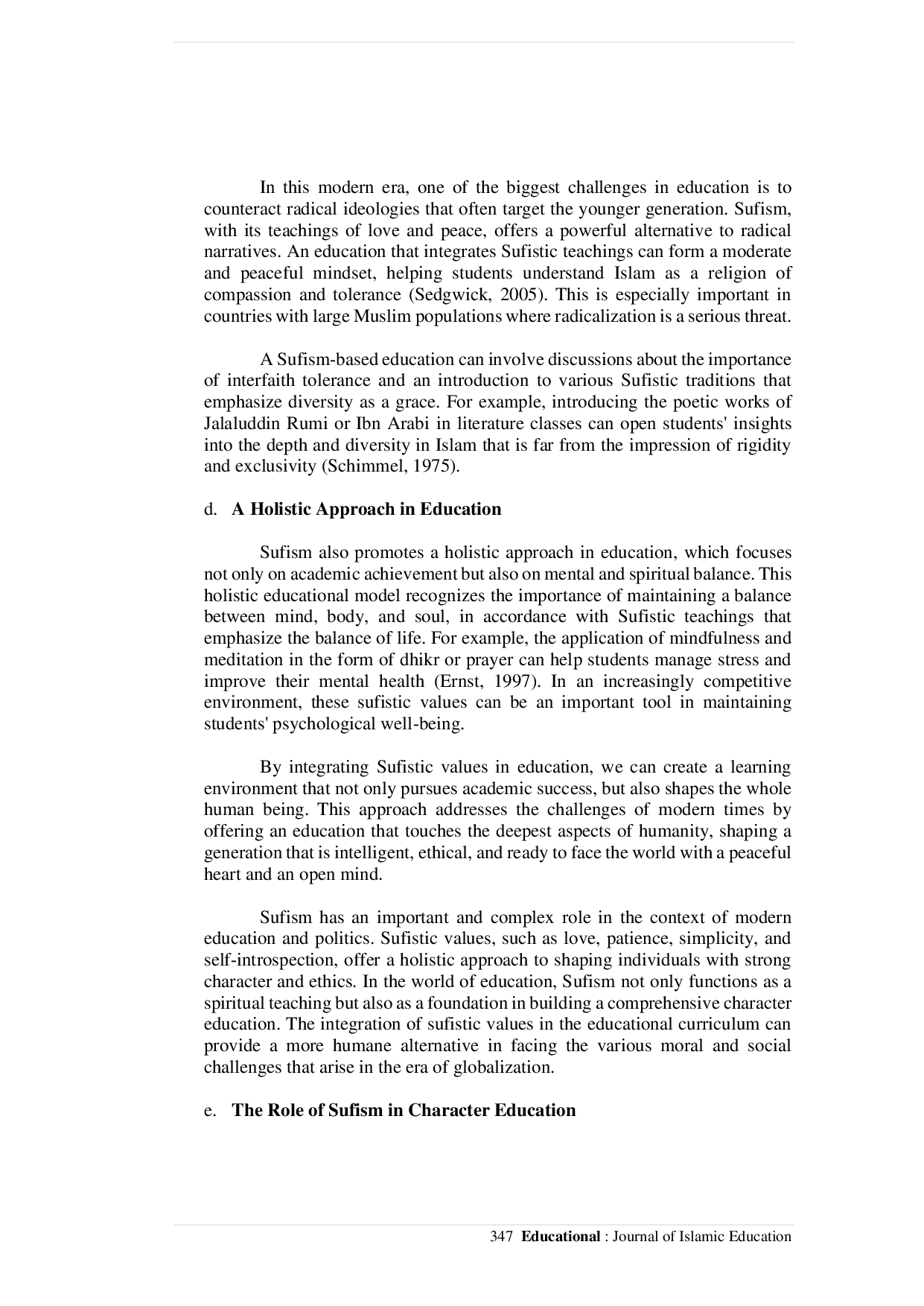 JURIS Sufism Values in Character Education An Approach to Facing the Challenges of the Modern Era