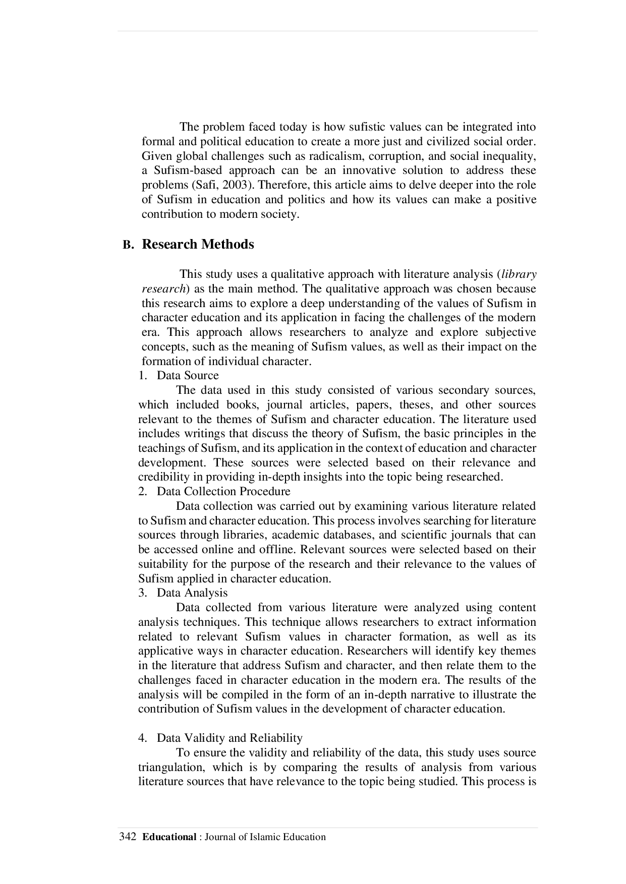 JURIS Sufism Values in Character Education An Approach to Facing the Challenges of the Modern Era