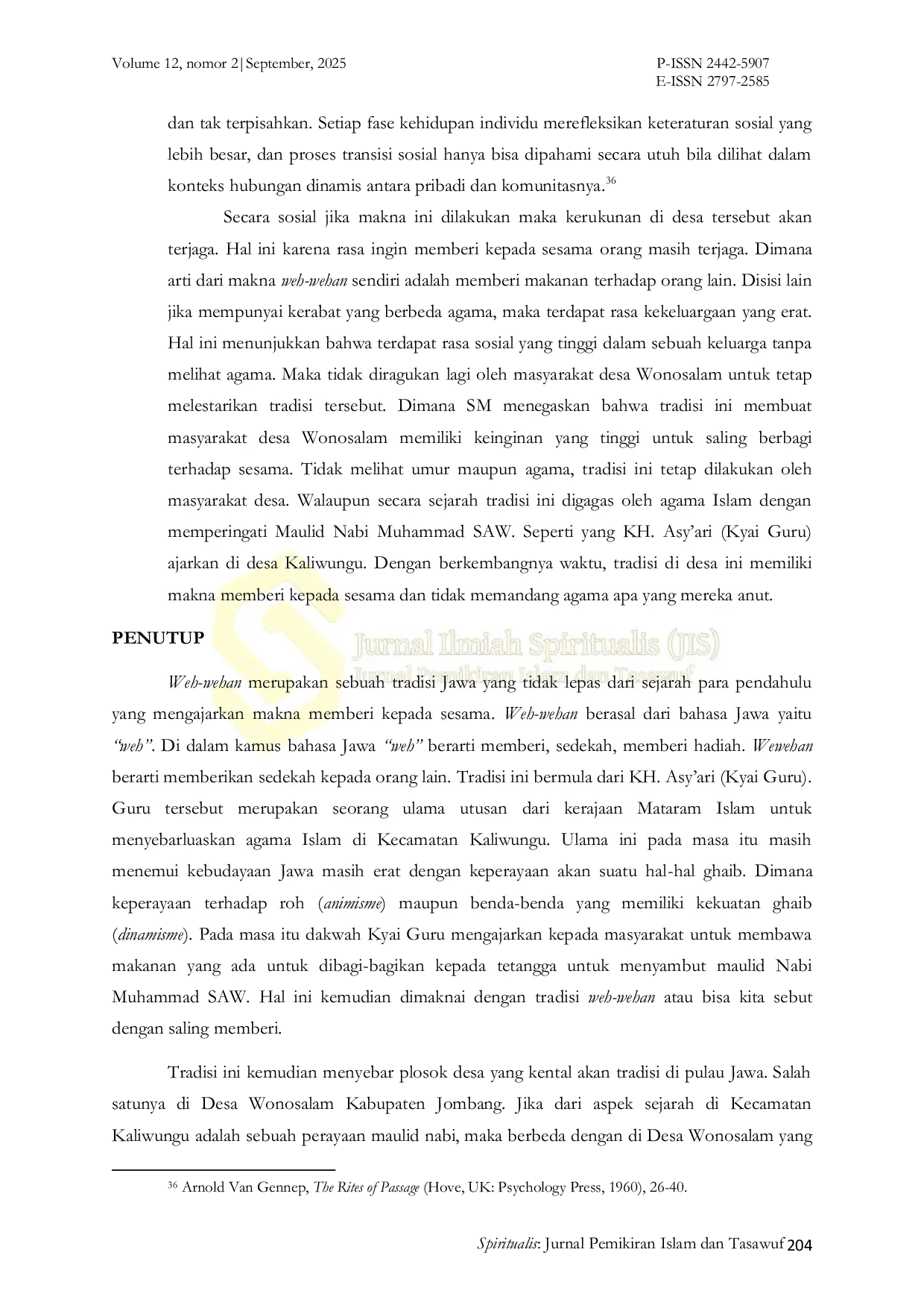 JURIS Makna Tradisi Weh wehan pada Bulan Ramadhan di Desa Wonosalam Kabupaten Jombang