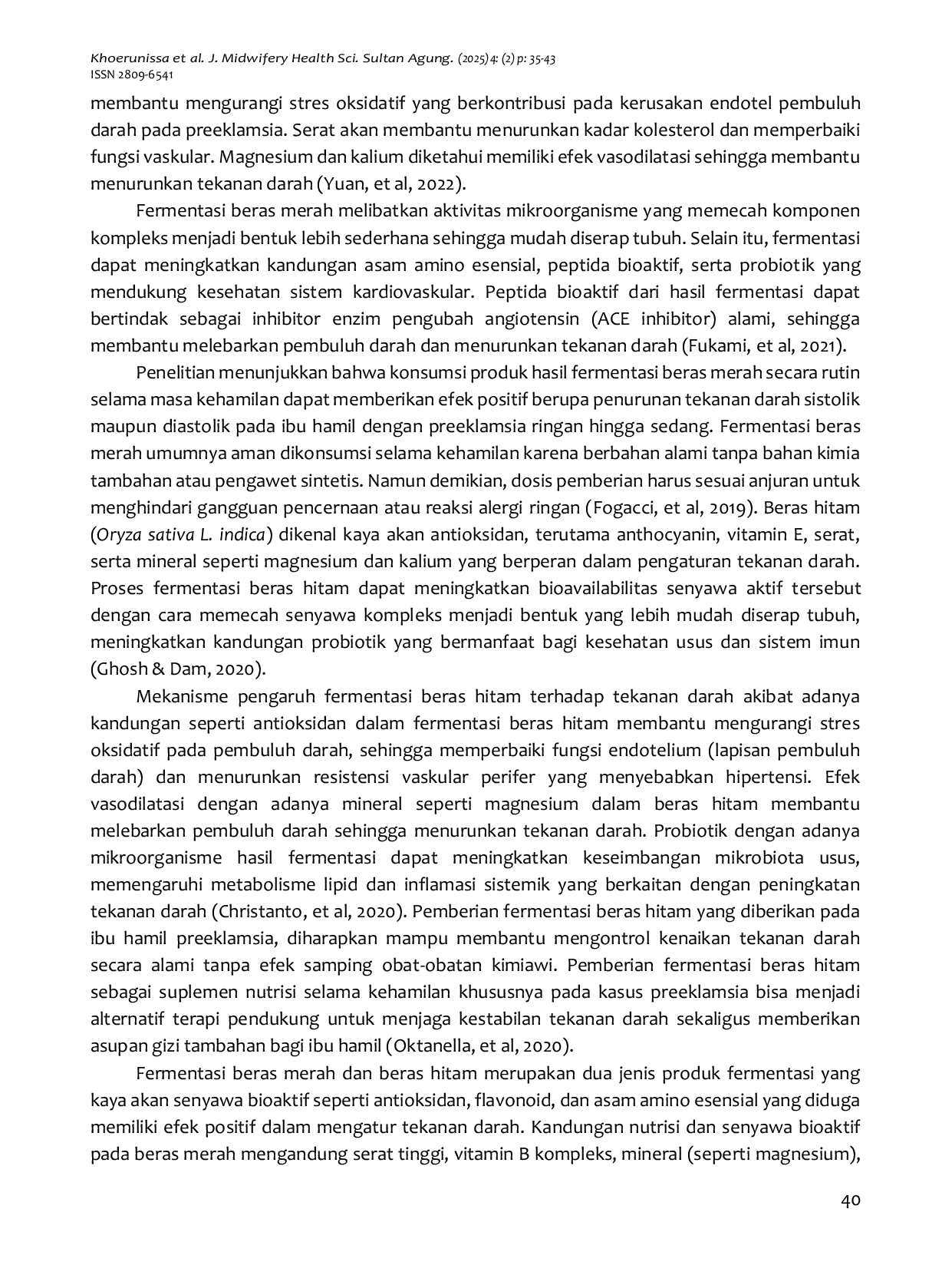 JURIS Perbandingan Pemberian Fermentasi Beras Merah Oryza sativa dan Fermentasi Beras Hitam Oryza sativa L indica Terhadap Tekanan Darah Sistole Ibu Hamil Dengan Preeklamsia