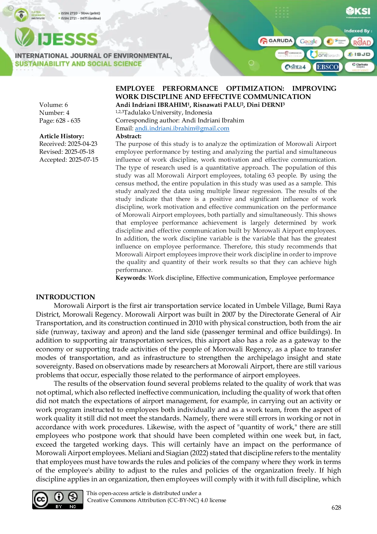 JURIS Improving Employee Performance Optimization Work Discipline And Effective Communication