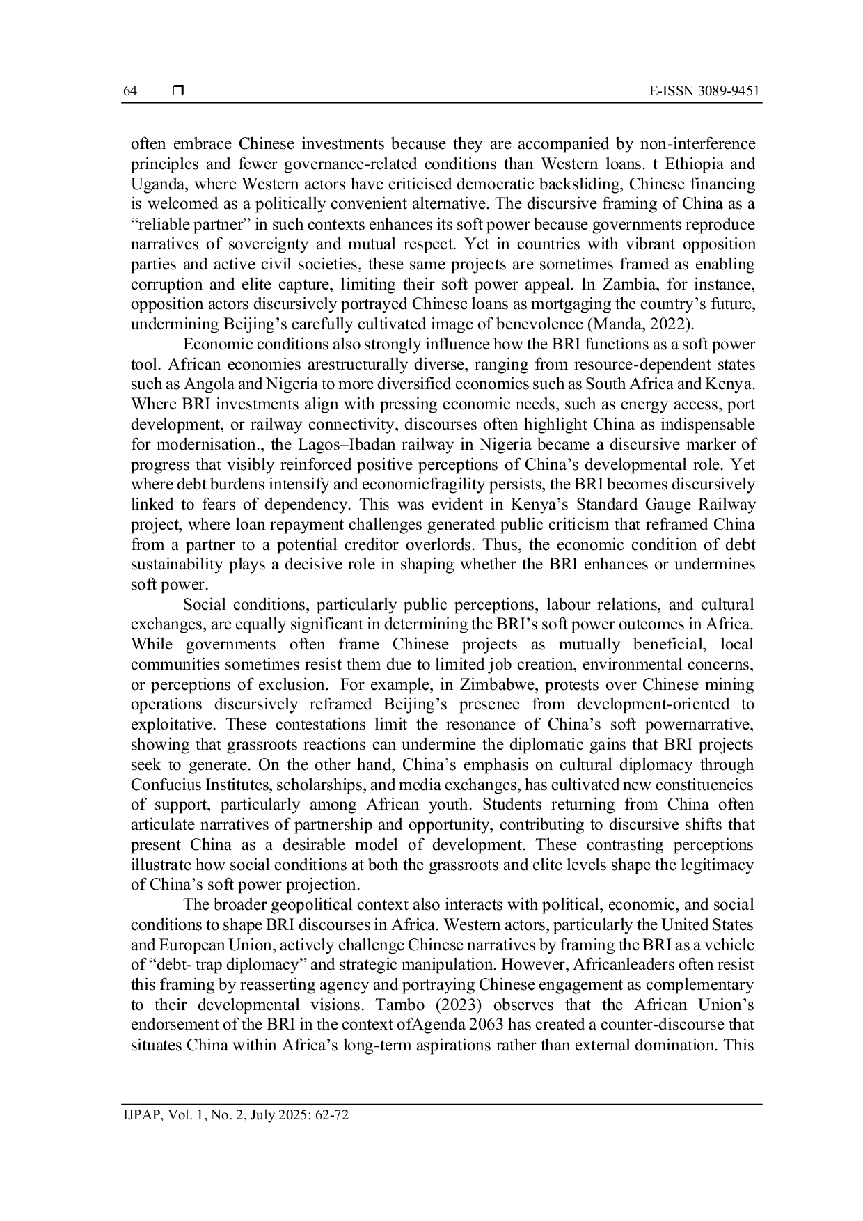 JURIS Political Economic and Social Determinants of China s Belt and Road Initiative s Reception as A Soft Power Strategy