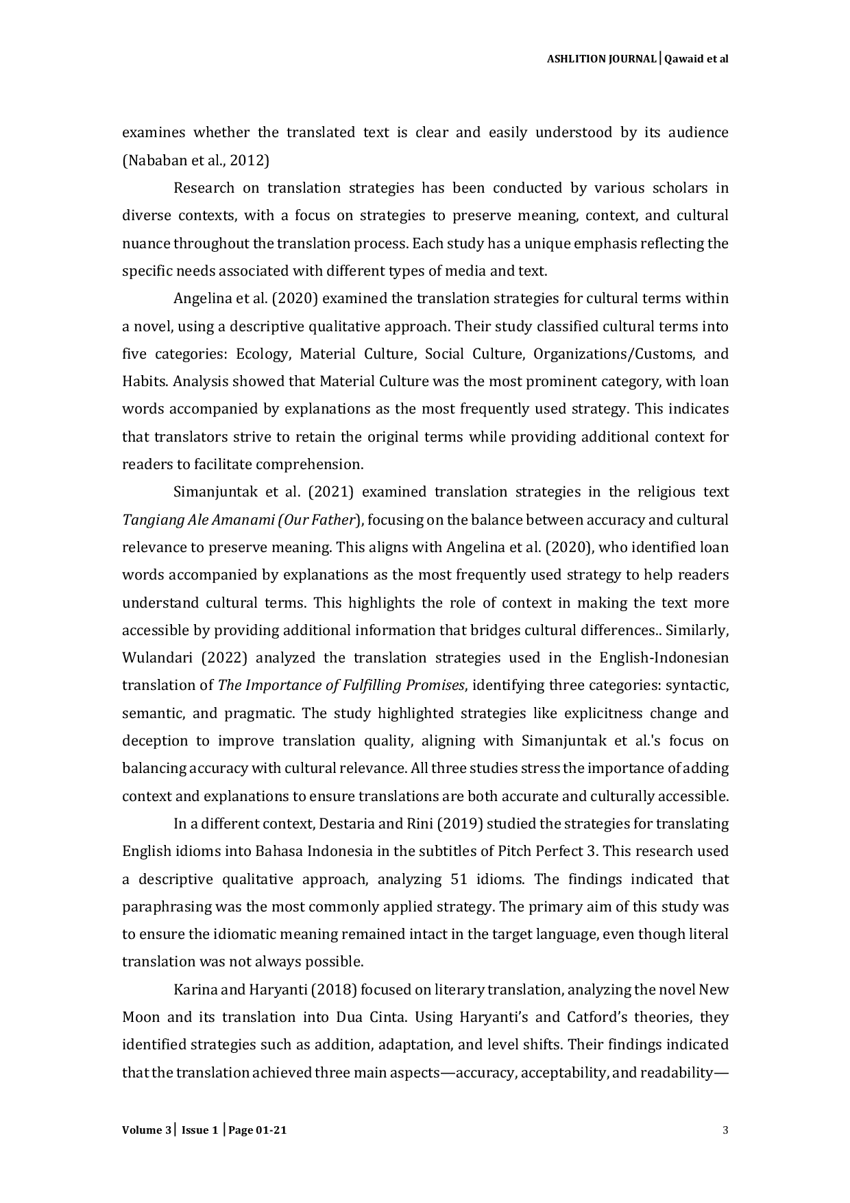 JURIS Translation Studies in Indonesian Subtitle Translated by Pein Akatsuki of a Film Frozen II 2019