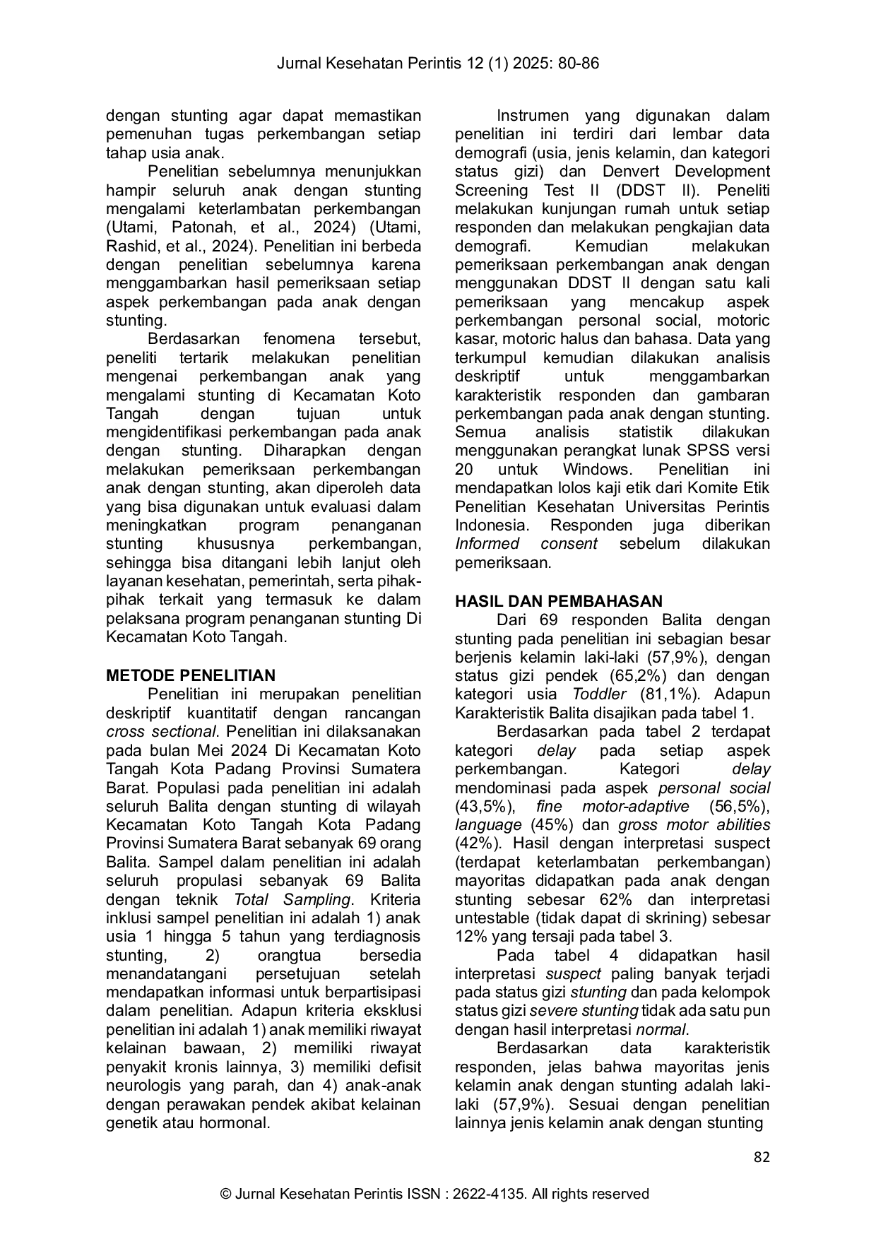 JURIS Bagaimanakah Perkembangan Anak Usia 1 5 Tahun dengan Stunting