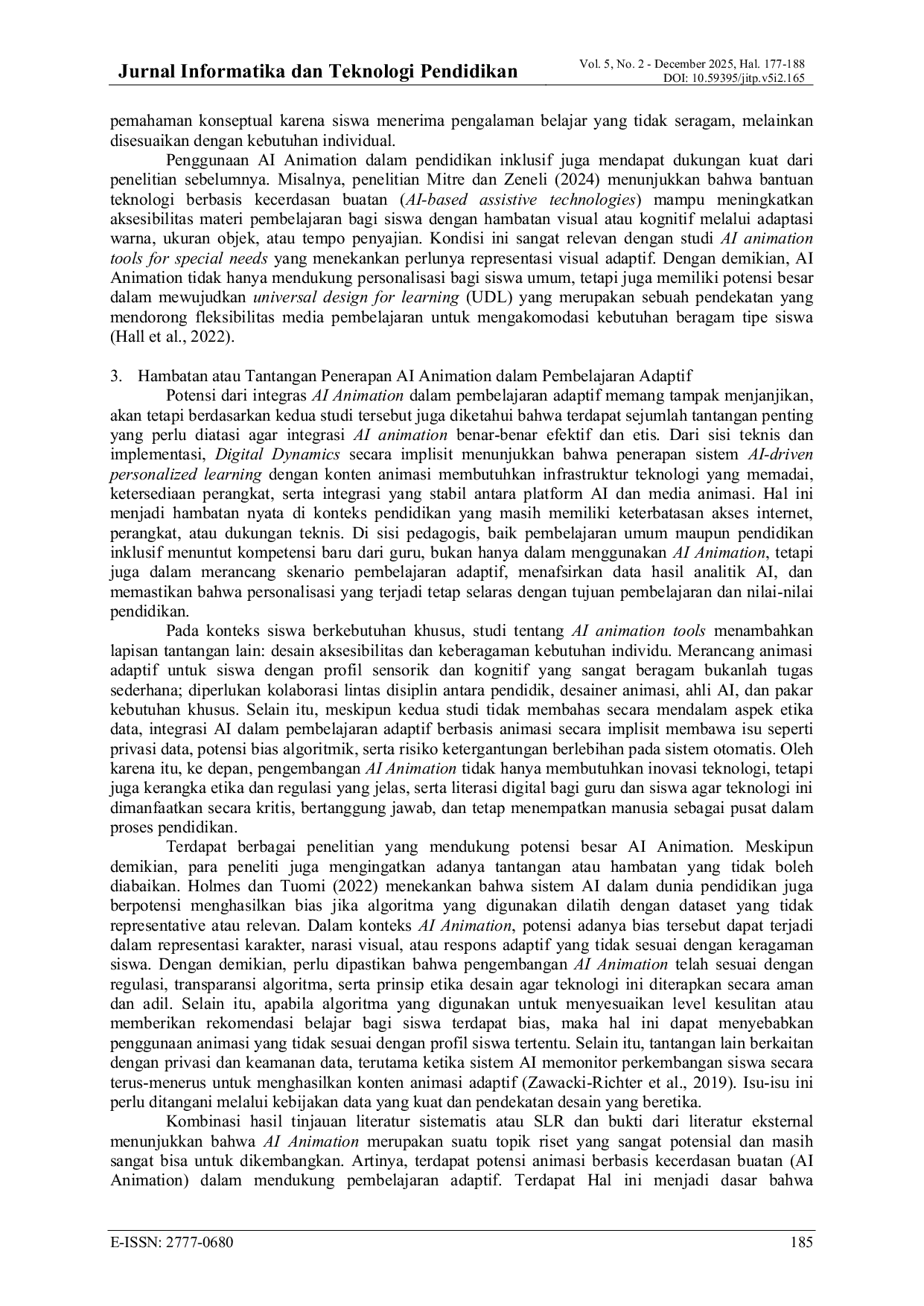 JURIS Eksplorasi Potensi Animasi Berbasis Kecerdasan Buatan AI Animation sebagai Media Pembelajaran Adaptif