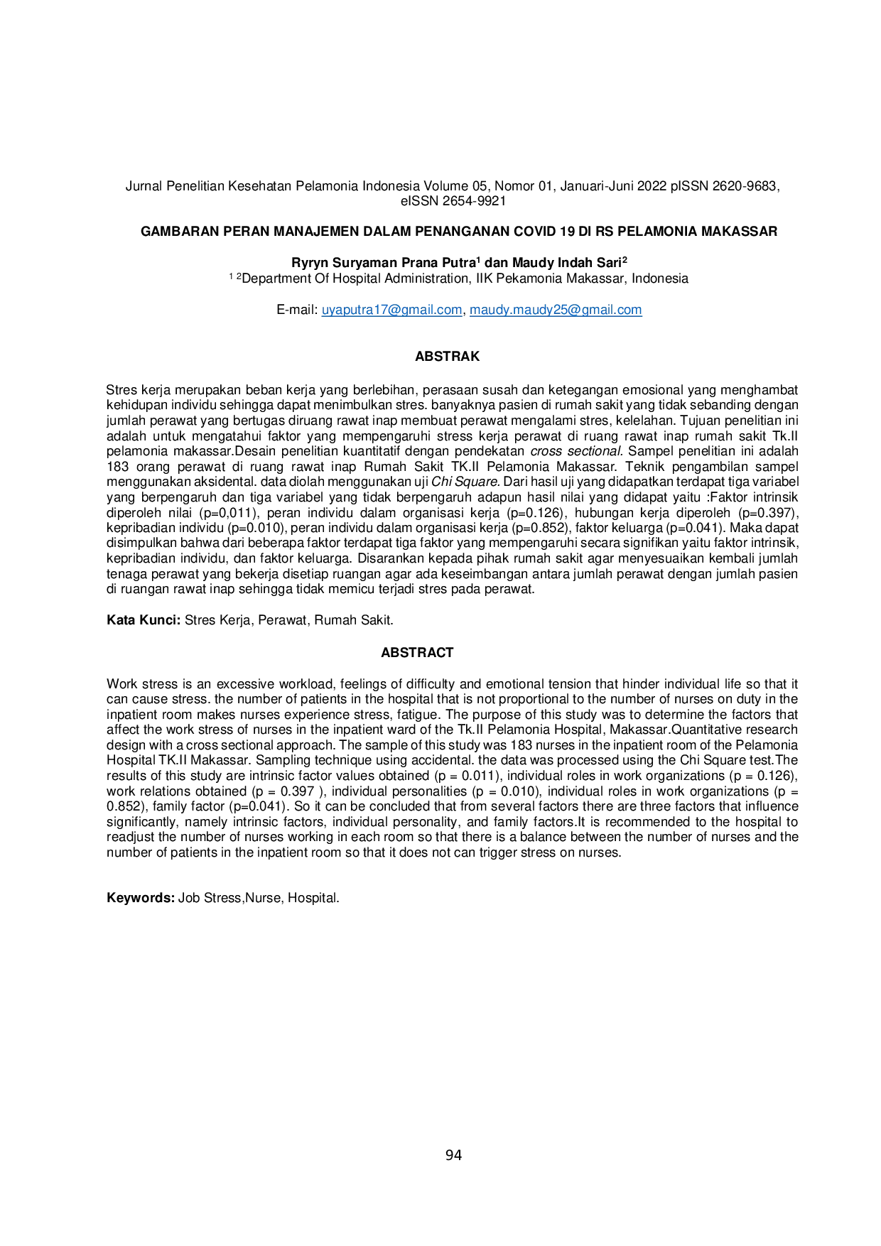 JURIS Gambar Peran Manajemen dalam Penanganan COVID 19 di RS Pelamonia Makassar