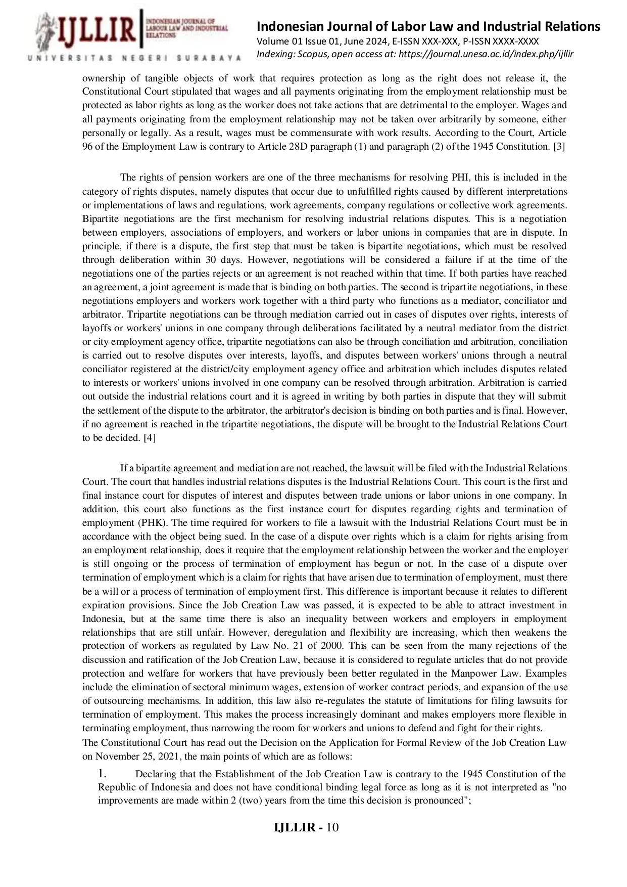 JURIS Legal Certainty Regarding the Time Limit for Claiming Retired Employees Rights in Indonesia