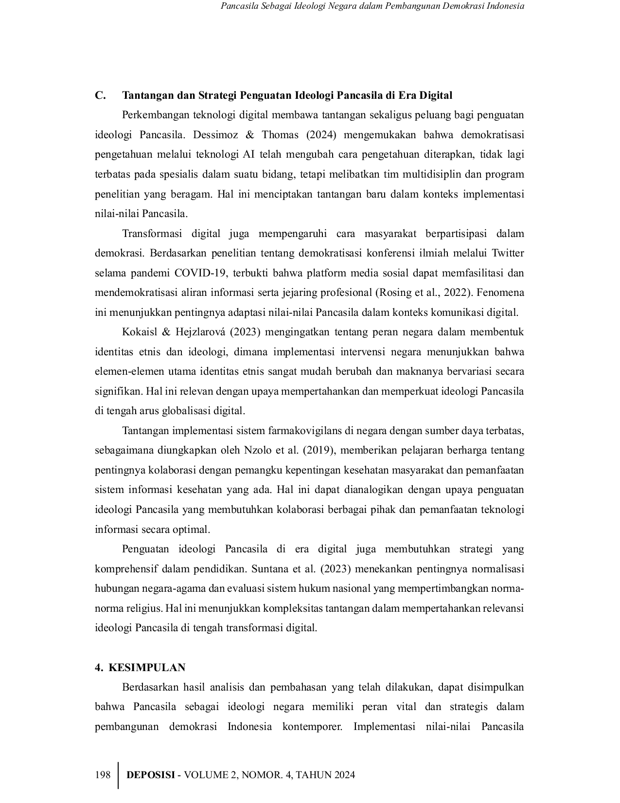 JURIS Pancasila Sebagai Ideologi Negara dalam Pembangunan Demokrasi Indonesia