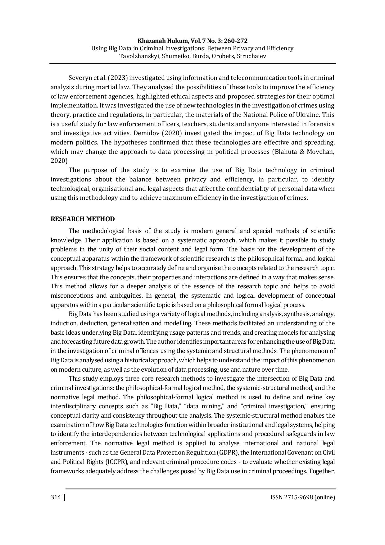 JURIS Using Big Data in Criminal Investigations Between Privacy and Efficiency