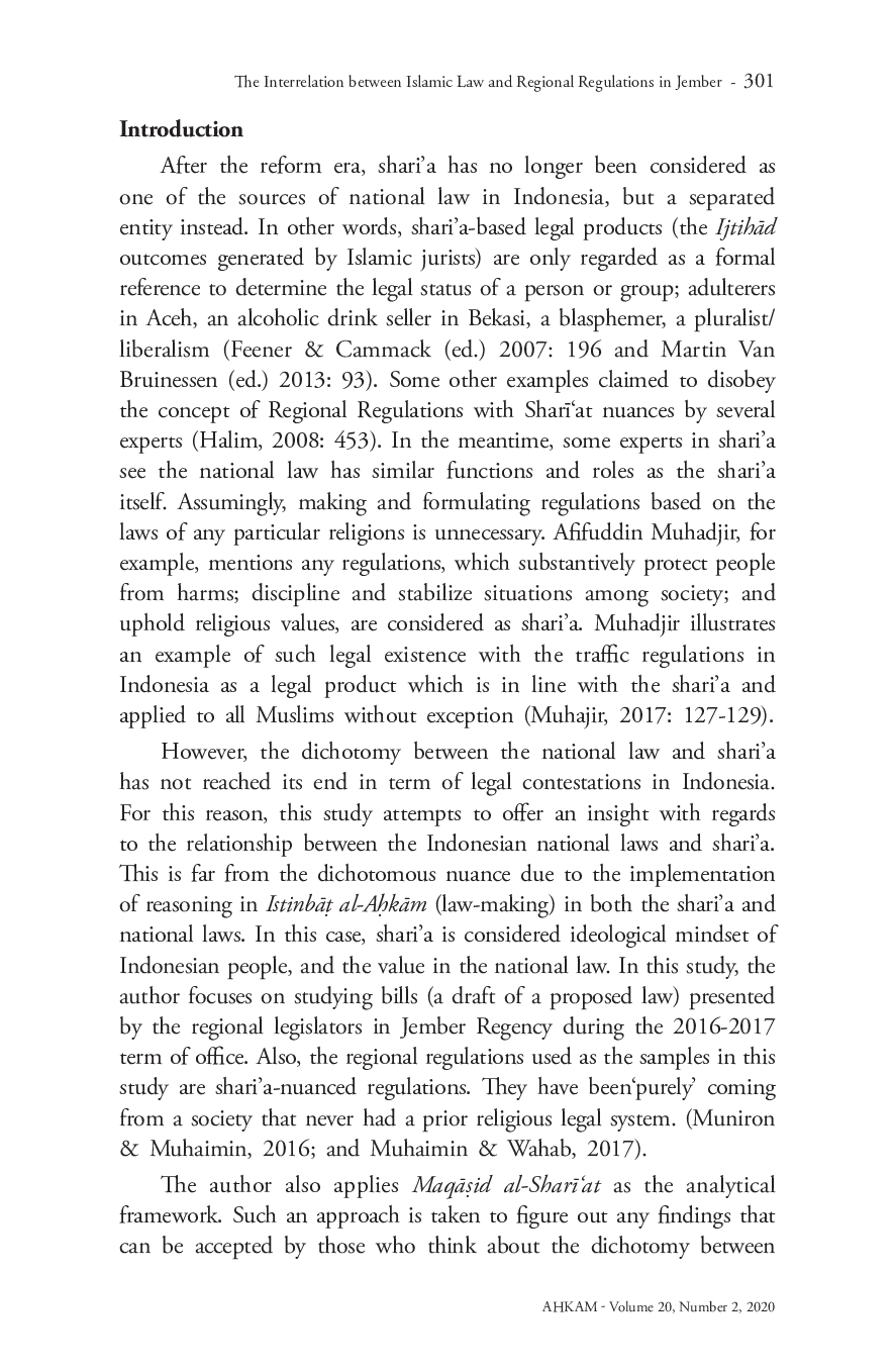 juris The Interrelation between Islamic Law and Regional Regulations in Jember Examining the MaqAid al Shar at based Reasoning in IstinbA al AhkAm