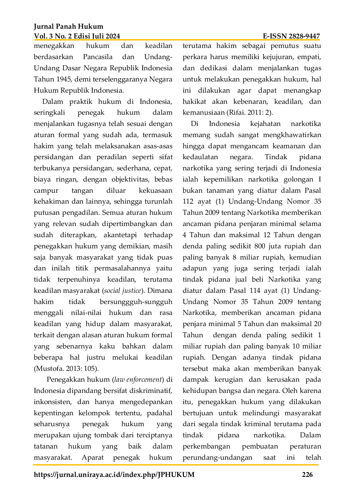 JURIS Pertimbangan Hakim Dalam Putusan Pemidanaan Di Bawah Ancaman Minimum Pada Tindak Pidana Narkotika