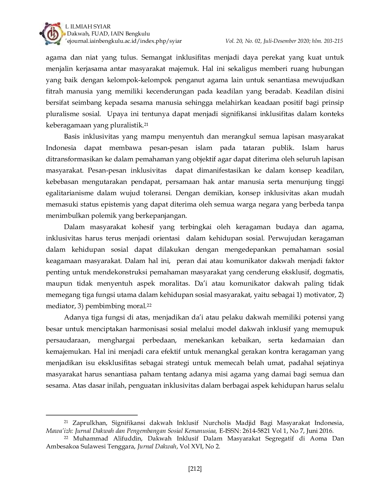 JURIS Urgensi Inklusifitas Pelaksanaan Dakwah di Tengah Problematika Sosial