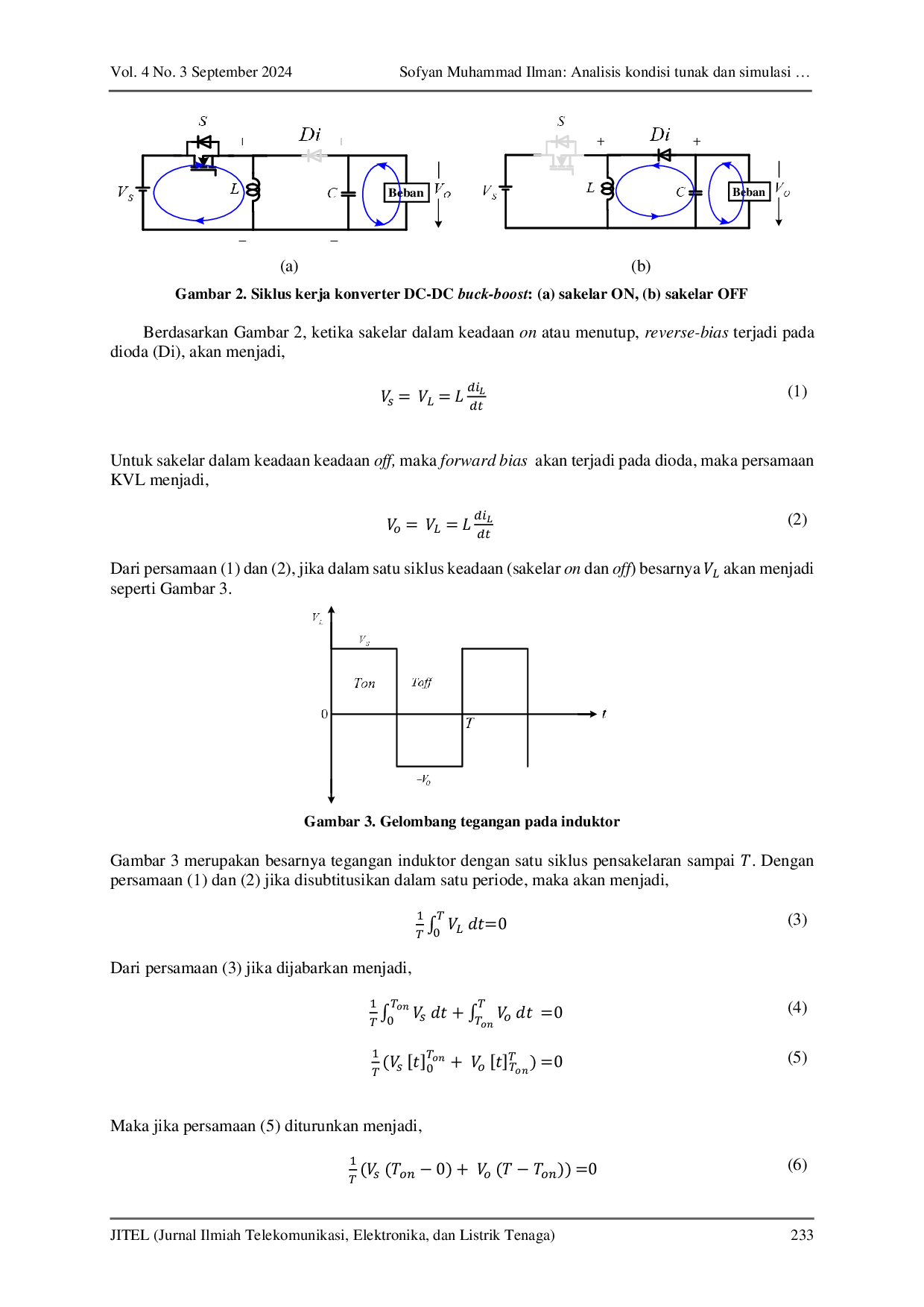 JURIS Analisis kondisi tunak dan simulasi konverter DC DC buck boost