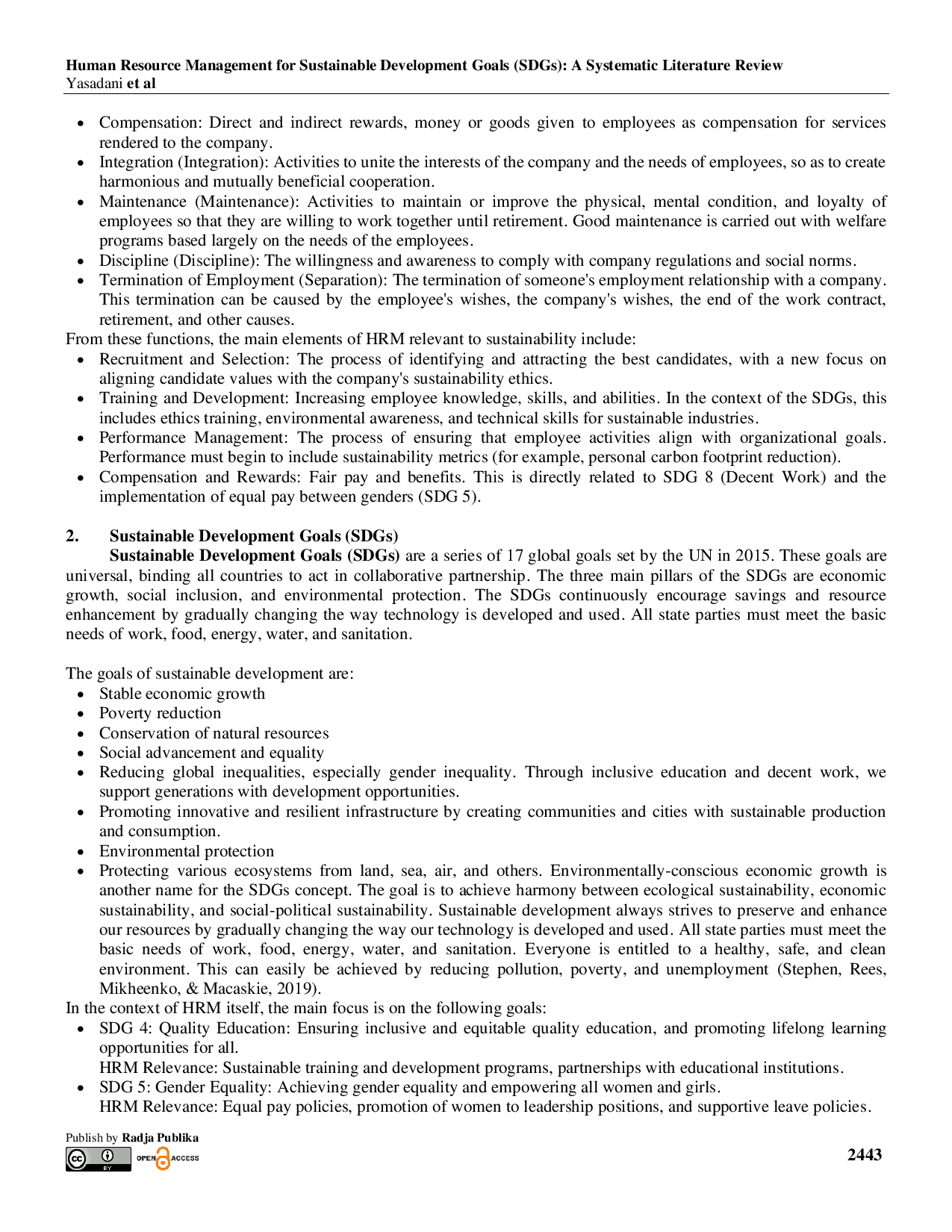 JURIS Human Resource Management for Sustainable Development Goals SDGs A Systematic Literature Review