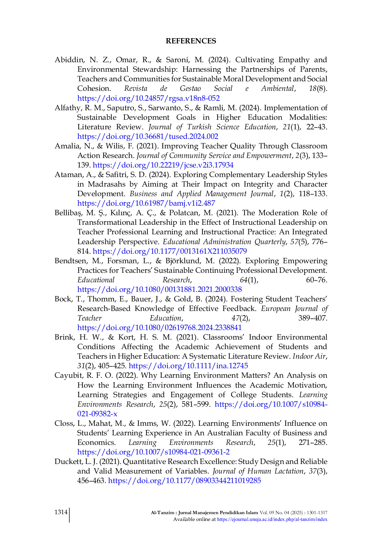 JURIS The Influence of Principal and Learning Community Learning Leadership on The Quality of Teacher Learning