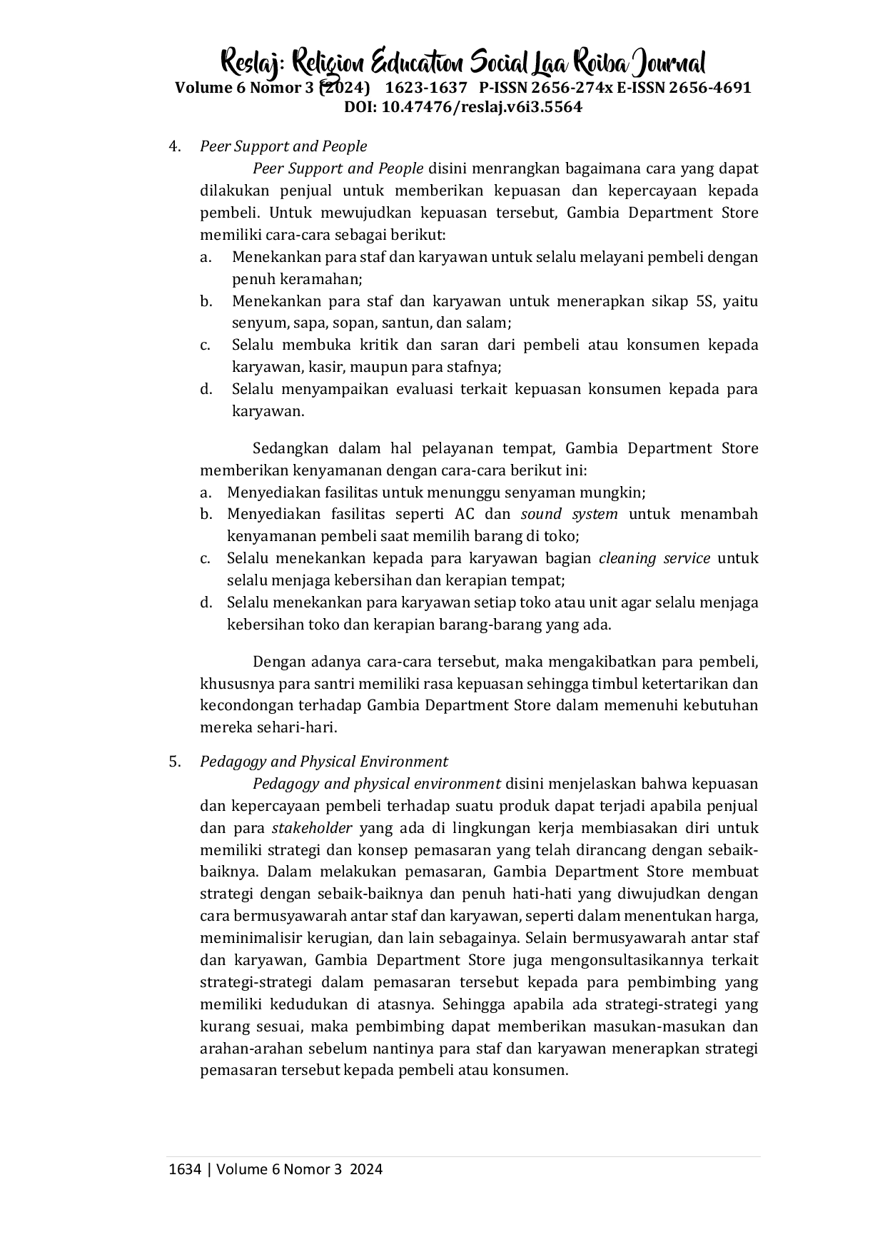 JURIS Konsep Pemasaran Islam pada Unit Usaha Pesantren Gambia Department Store