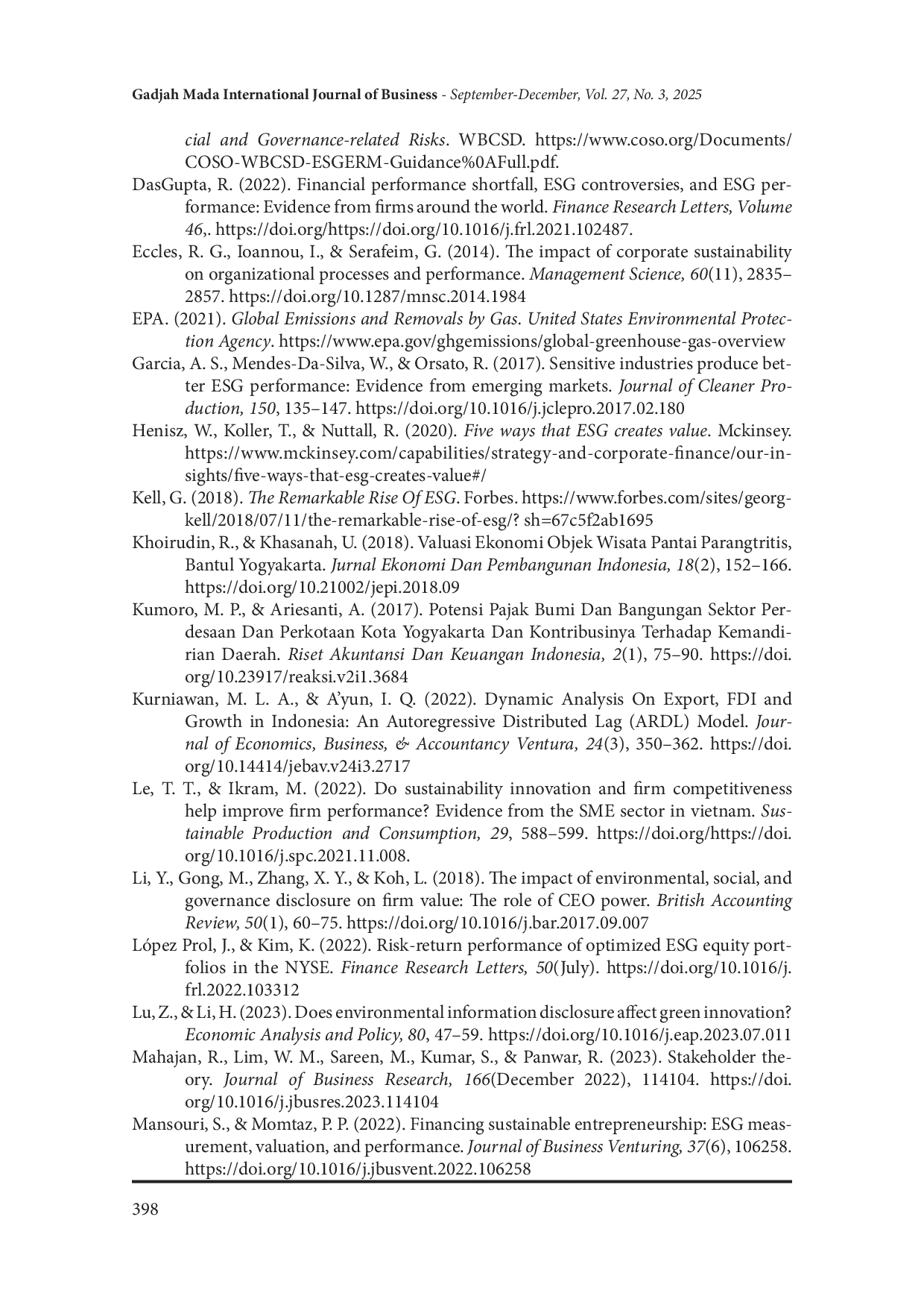 juris ESG Controversy as a Moderator of the Impact of Environmental Social and Governance Indicators on High Profile Companies Performance in Asia