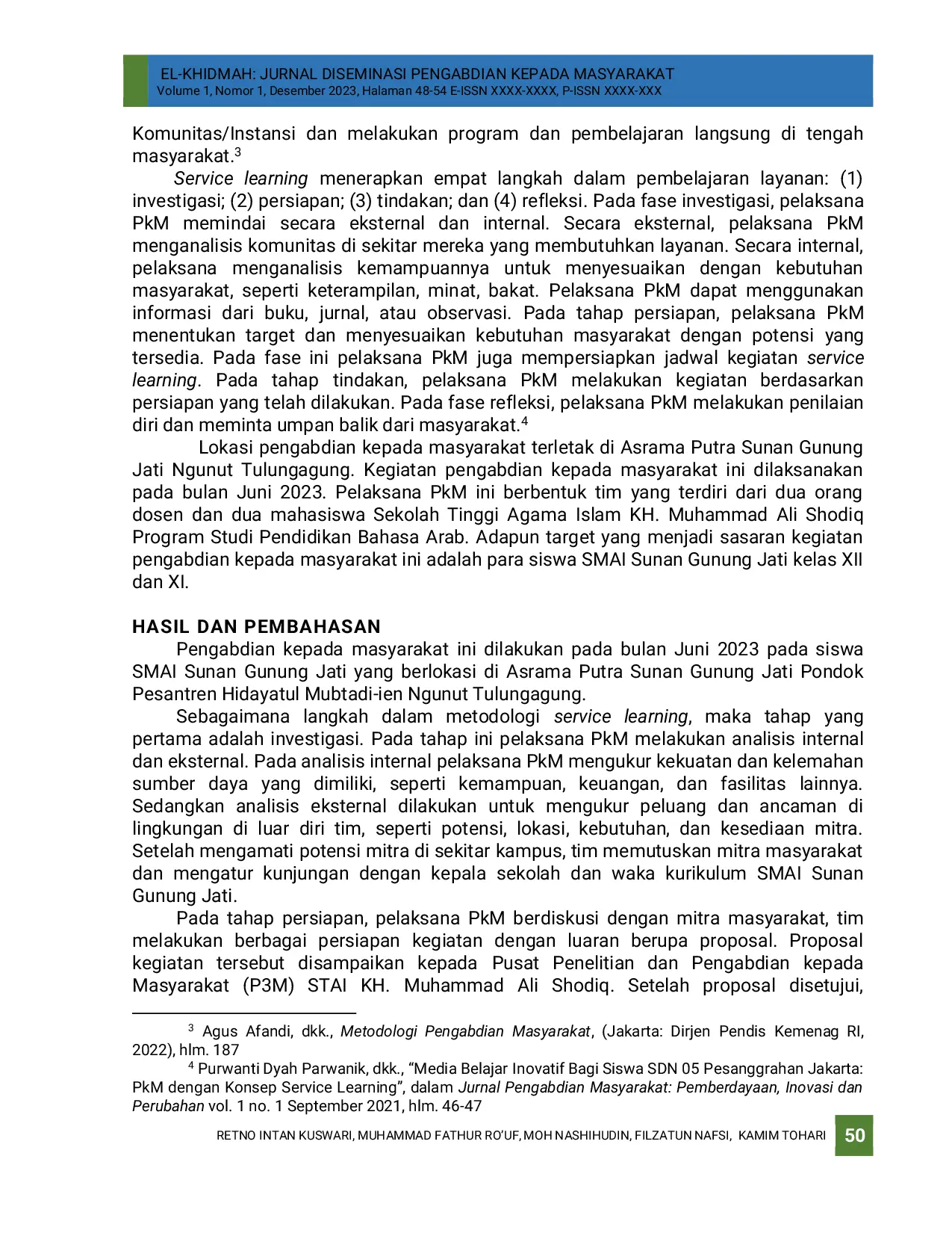 JURIS Pelatihan Analisis Teks Lagu Berbahasa Arab Dalam Meningkatkan Penguasaan Maharah Kitabah Pada Siswa SMAI Sunan Gunung Jati Di Asrama Putra Sunan Gunung Jati