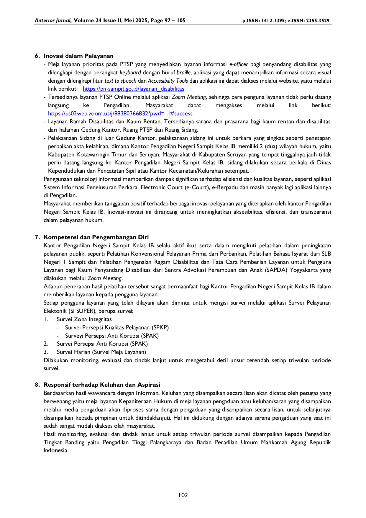 JURIS Budaya Kerja dalam Peningkatan Pelayanan Publik pada Kantor Pengadilan Negeri Sampit Kelas IB