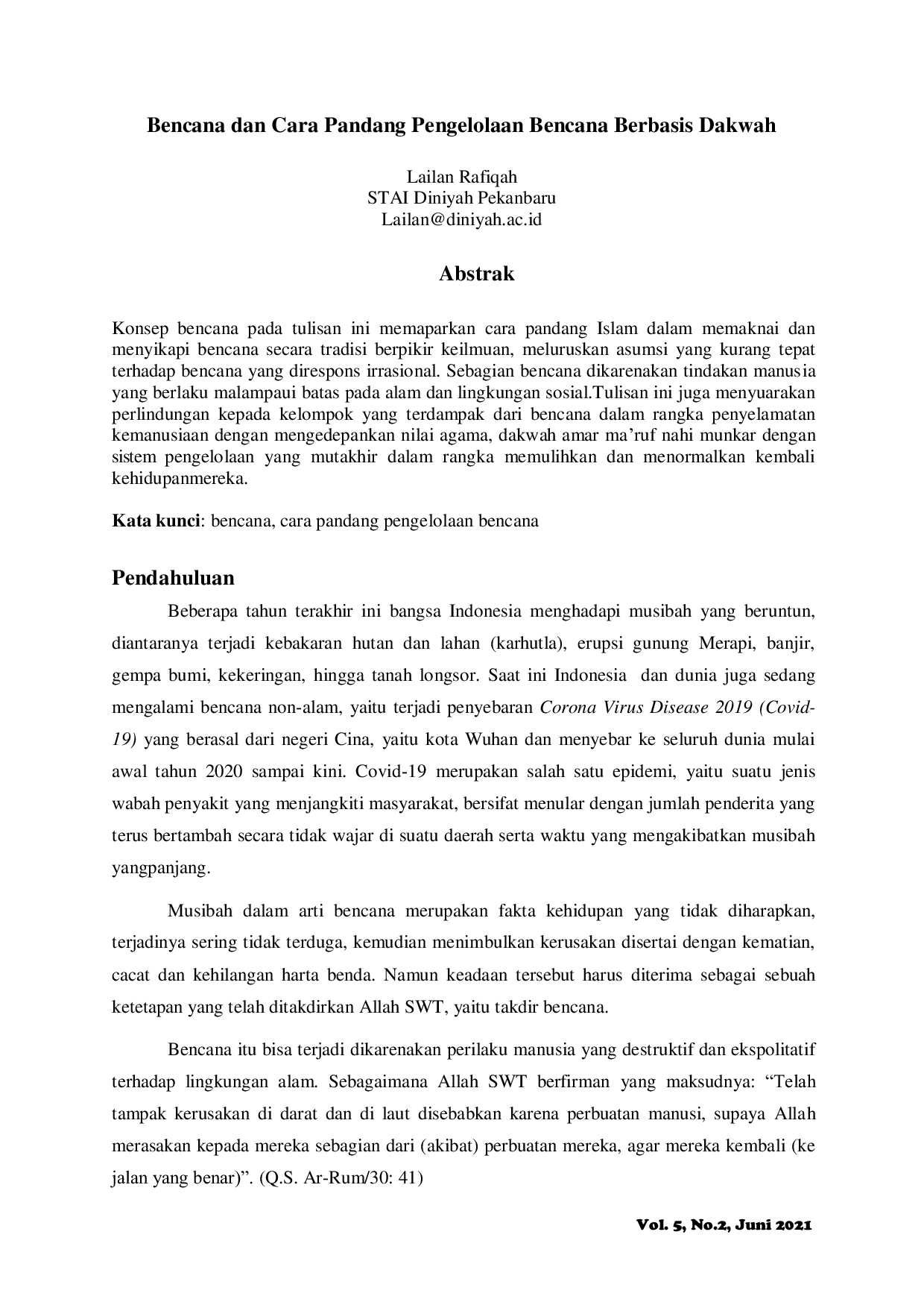 JURIS Bencana dan Cara Pandang Pengelolaan Bencana Berbasis Dakwah