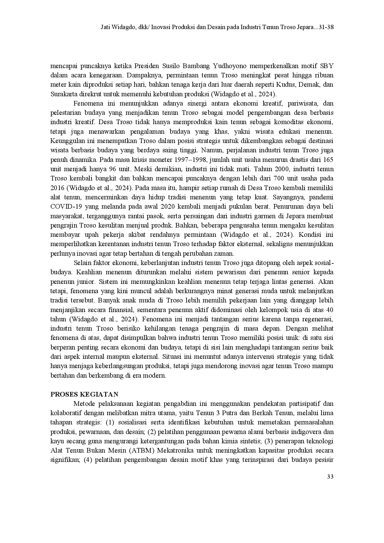 juris Inovasi Produksi Dan Desain Pada Industri Tenun Troso Jepara