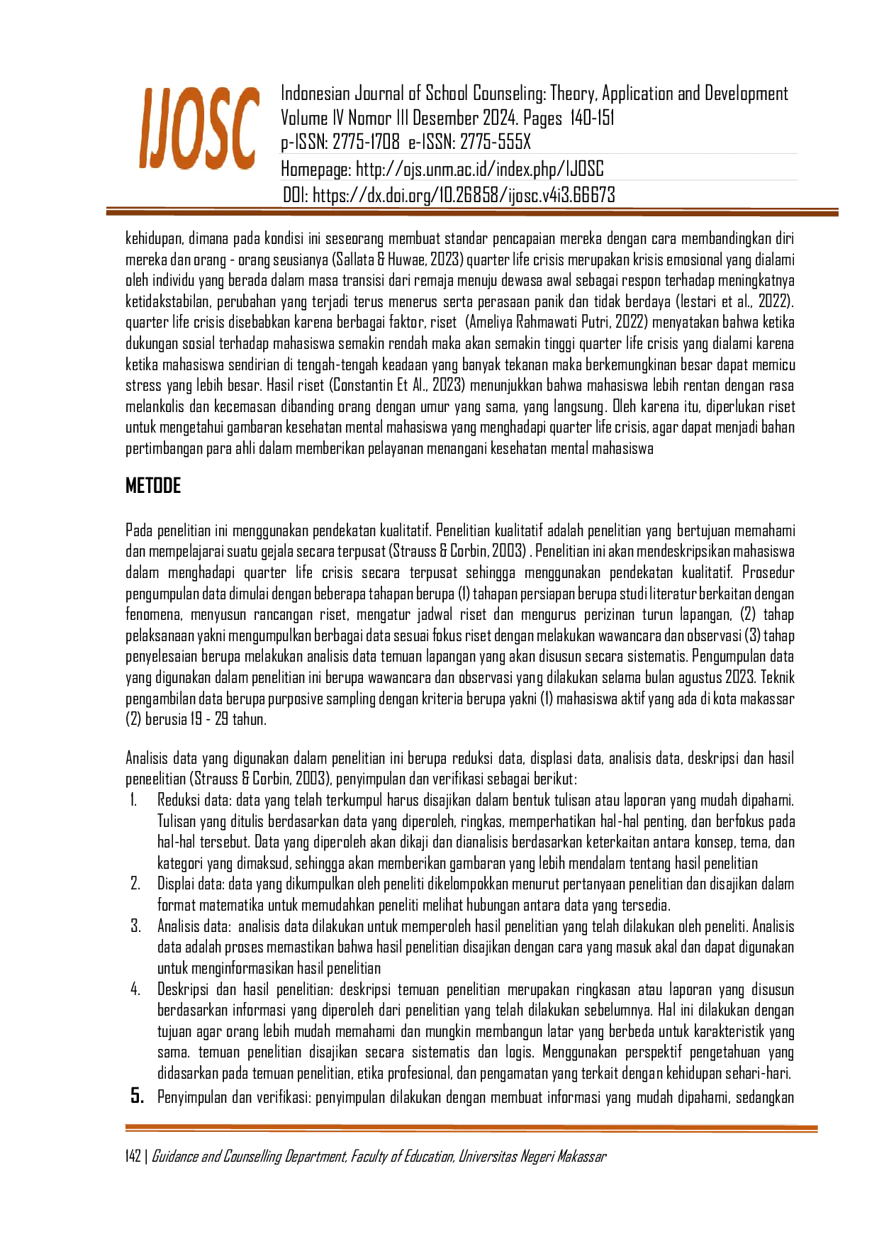 JURIS Studi Deskriptif dan Interpretatif Kesehatan Mental Generasi Strawberry Di Masa Quarter Life Crisis