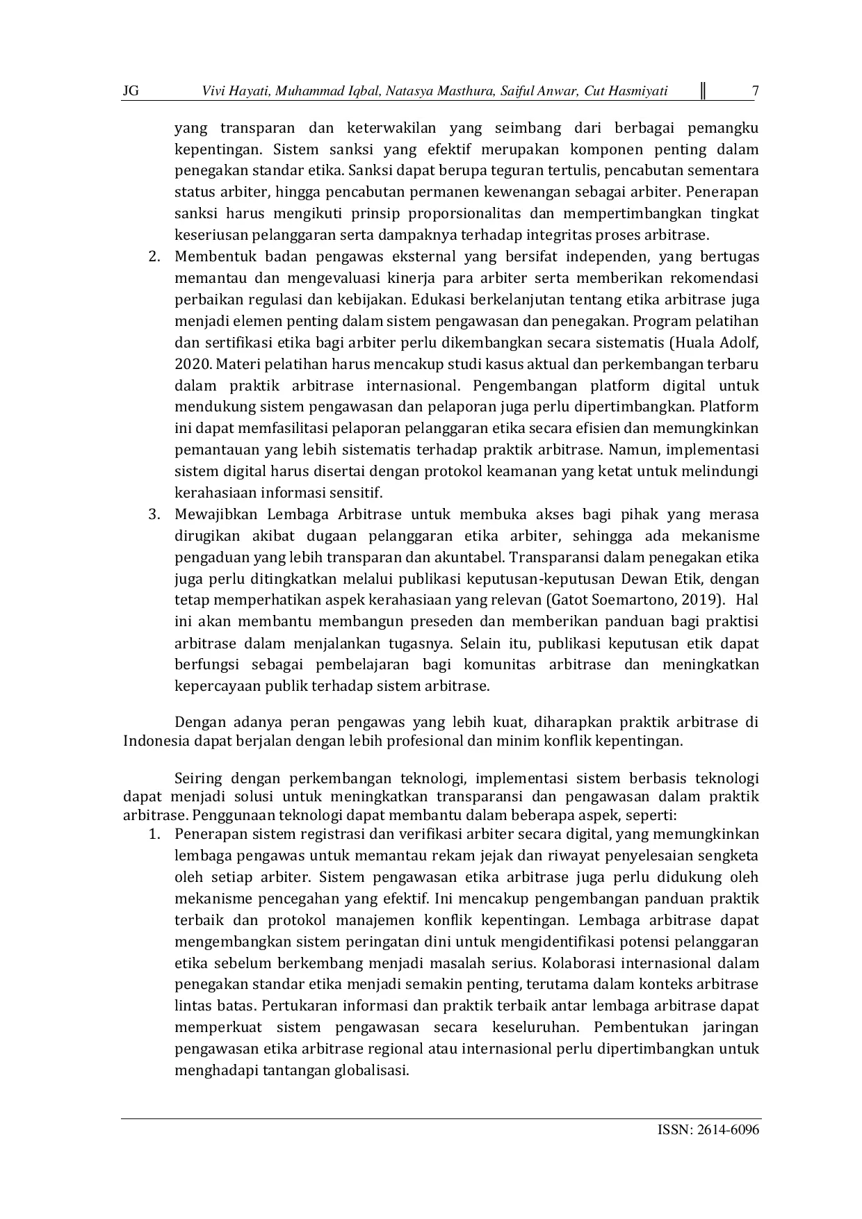 JURIS Ethical standards in arbitration practice in Indonesia Challenges and strengthening of oversight