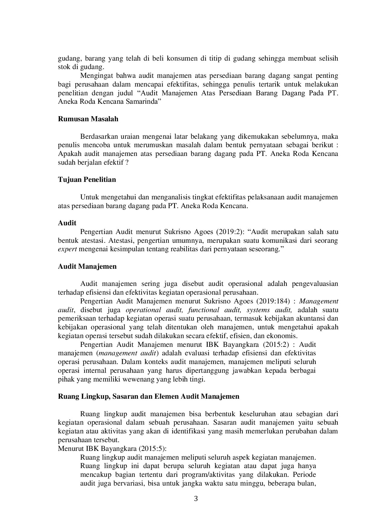 JURIS Audit Manajemen Atas Persediaan Barang Dagang Pada PT Aneka Roda Kencana Samarinda