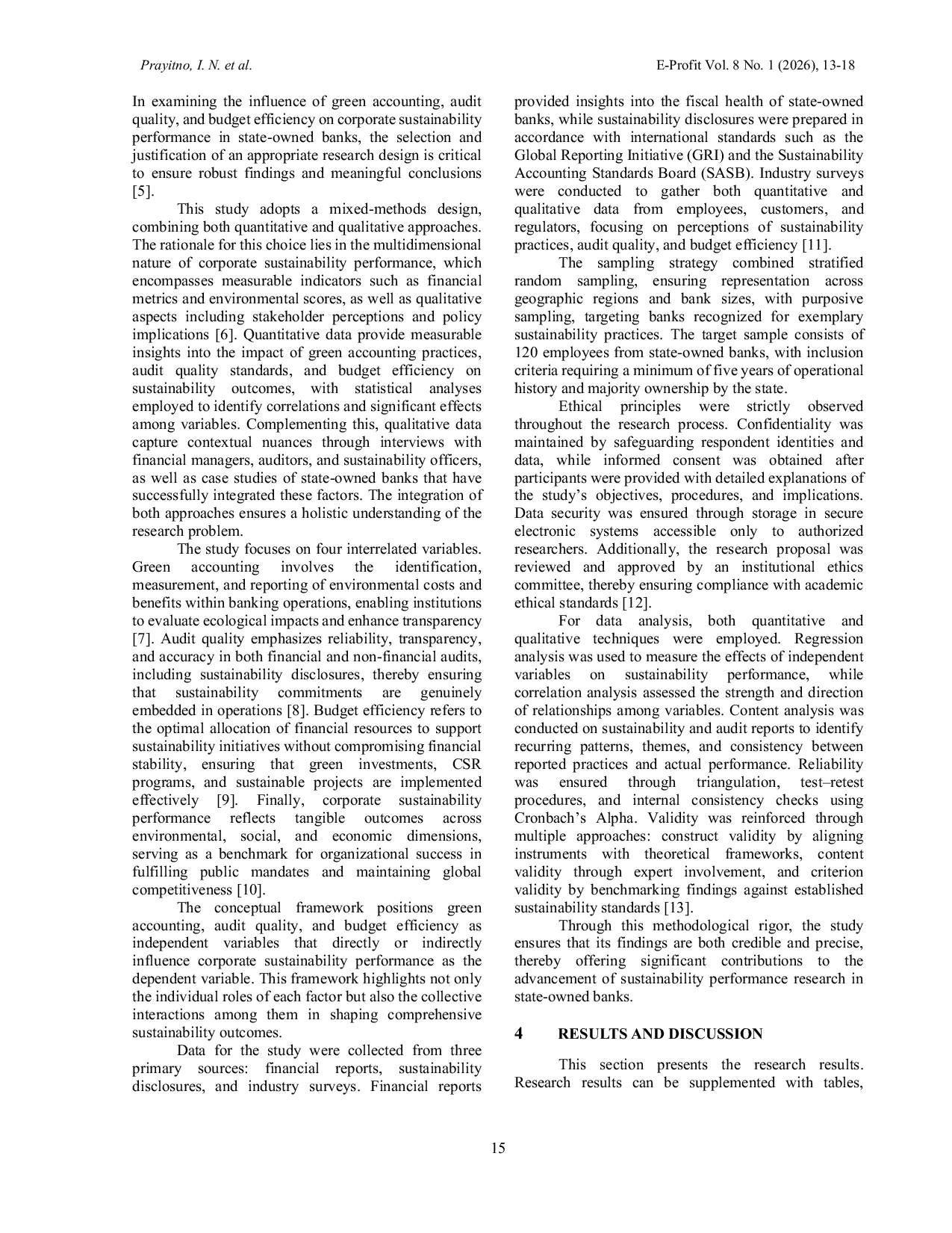 JURIS The Role of Green Accounting Audit Quality and Budget Efficiency in Driving Corporate Sustainability Performance Evidence from State Owned Banks