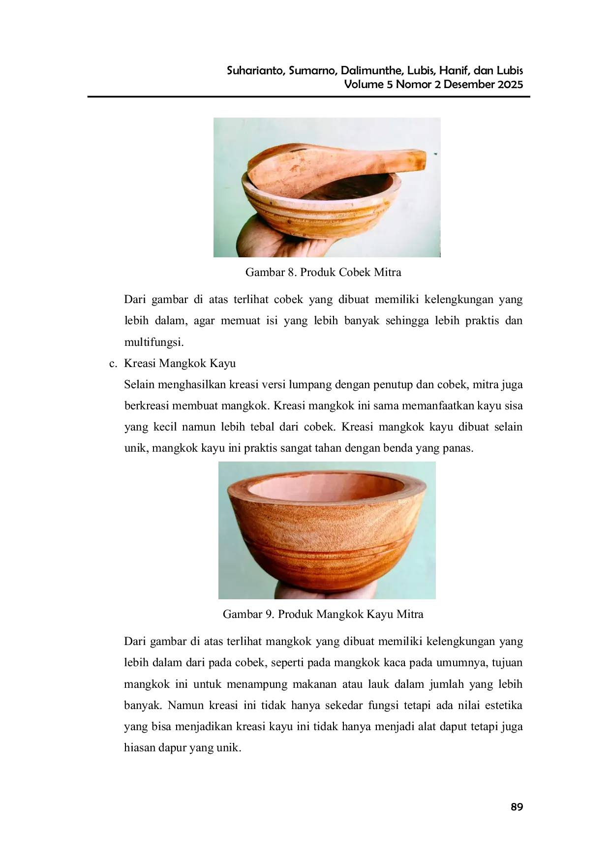 JURIS Diversifikasi Produk Kerajinan Lumpang Desa Bandar Klippa Kabupaten Deli Serdang