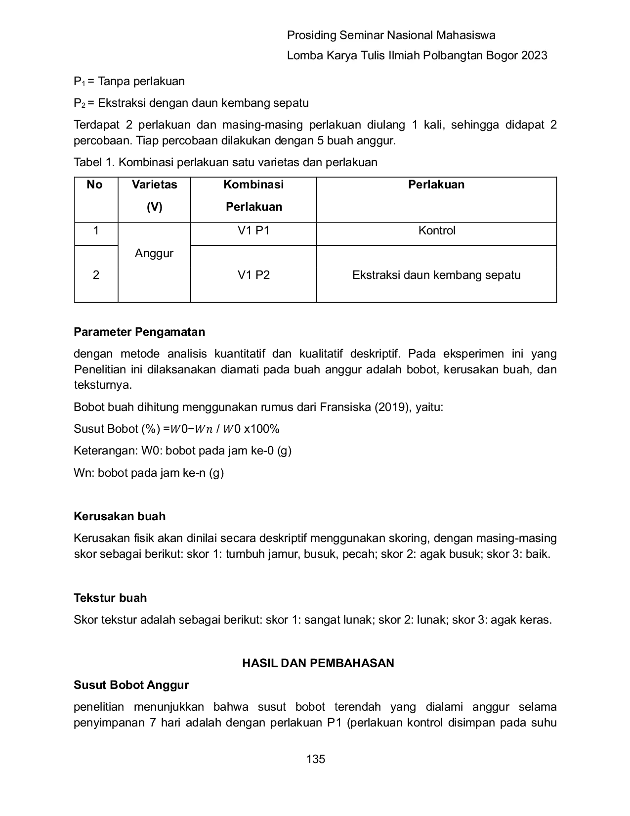 JURIS EFEKTIVITAS PEMBERIAN EKSTRAK DAUN KEMBANG SEPATU hibiscus rosa sinensis L TERHADAP MASA SIMPAN ANGGUR Vitis vinifera L PADA SUHU RUANG