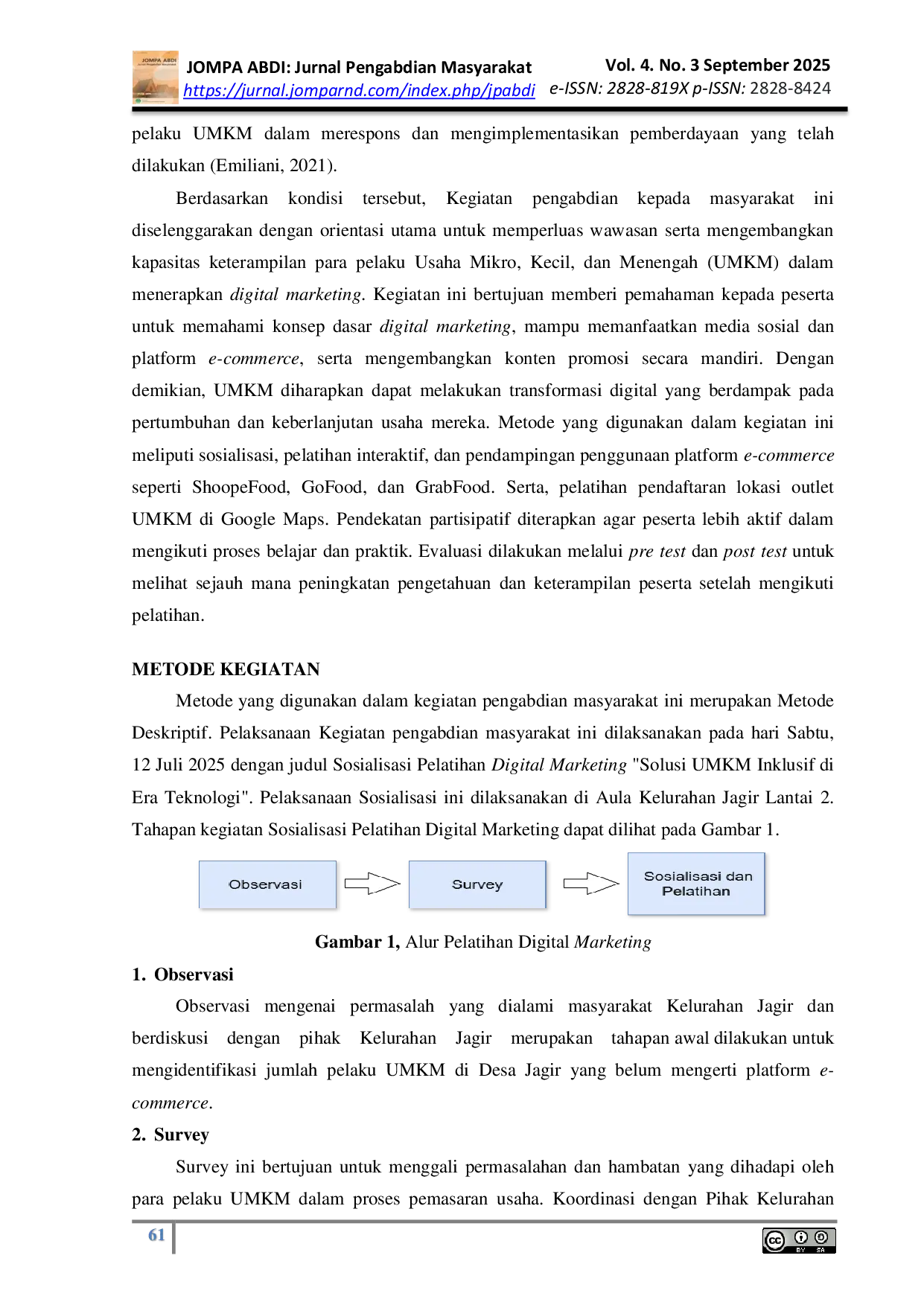 JURIS Pemberdayaan UMKM Melalui Sosialisasi dan Pelatihan Digital Marketing Di Wilayah Kelurahan Jagir Surabaya