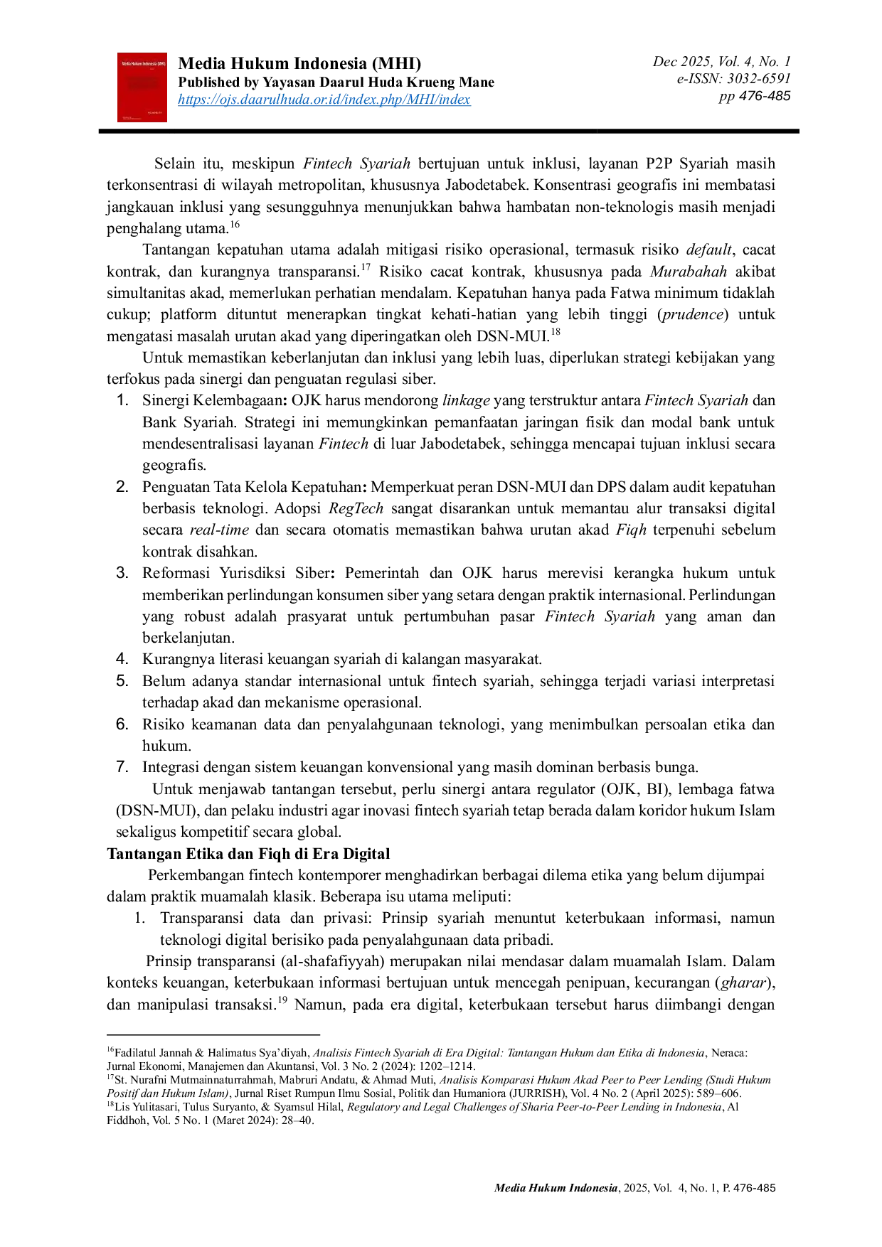 JURIS Islamic Fintech in Indonesia Between Innovation and Sharia Compliance