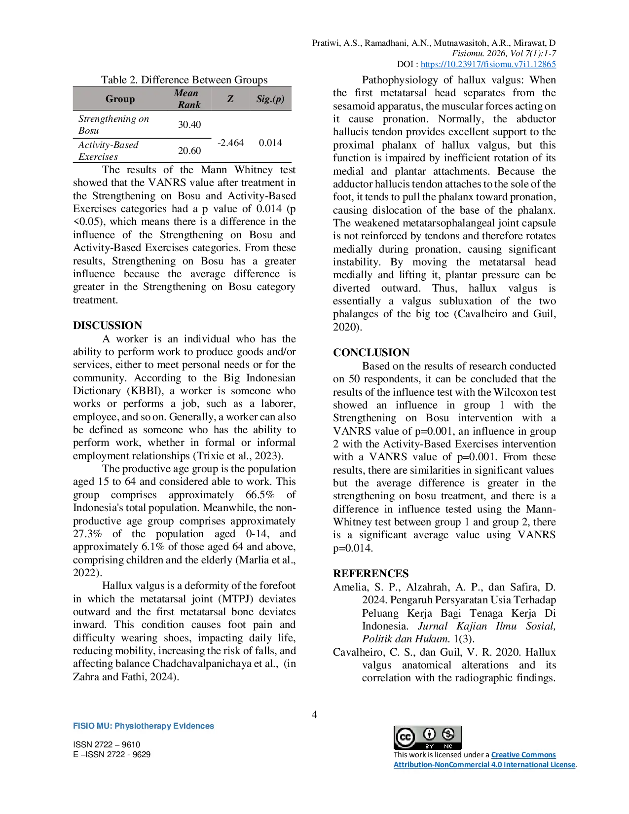 JURIS Differences in the Effects of Strengthening on Bosu and Activity Based Exercises on Hallux Valgus Pain