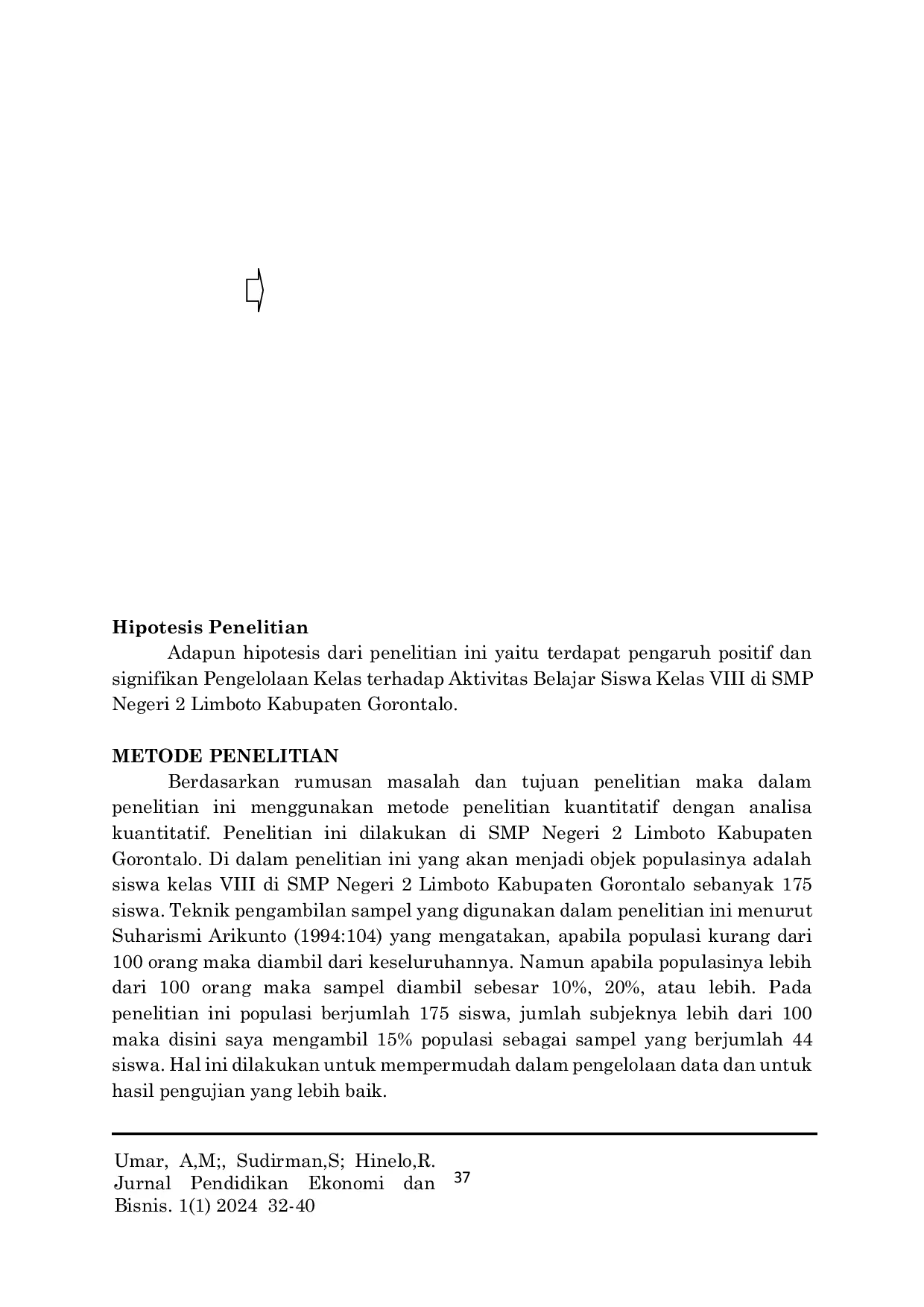JURIS Pengelolaan Kelas Terhadap Aktivitas Belajar Siswa Kabupaten Gorontalo