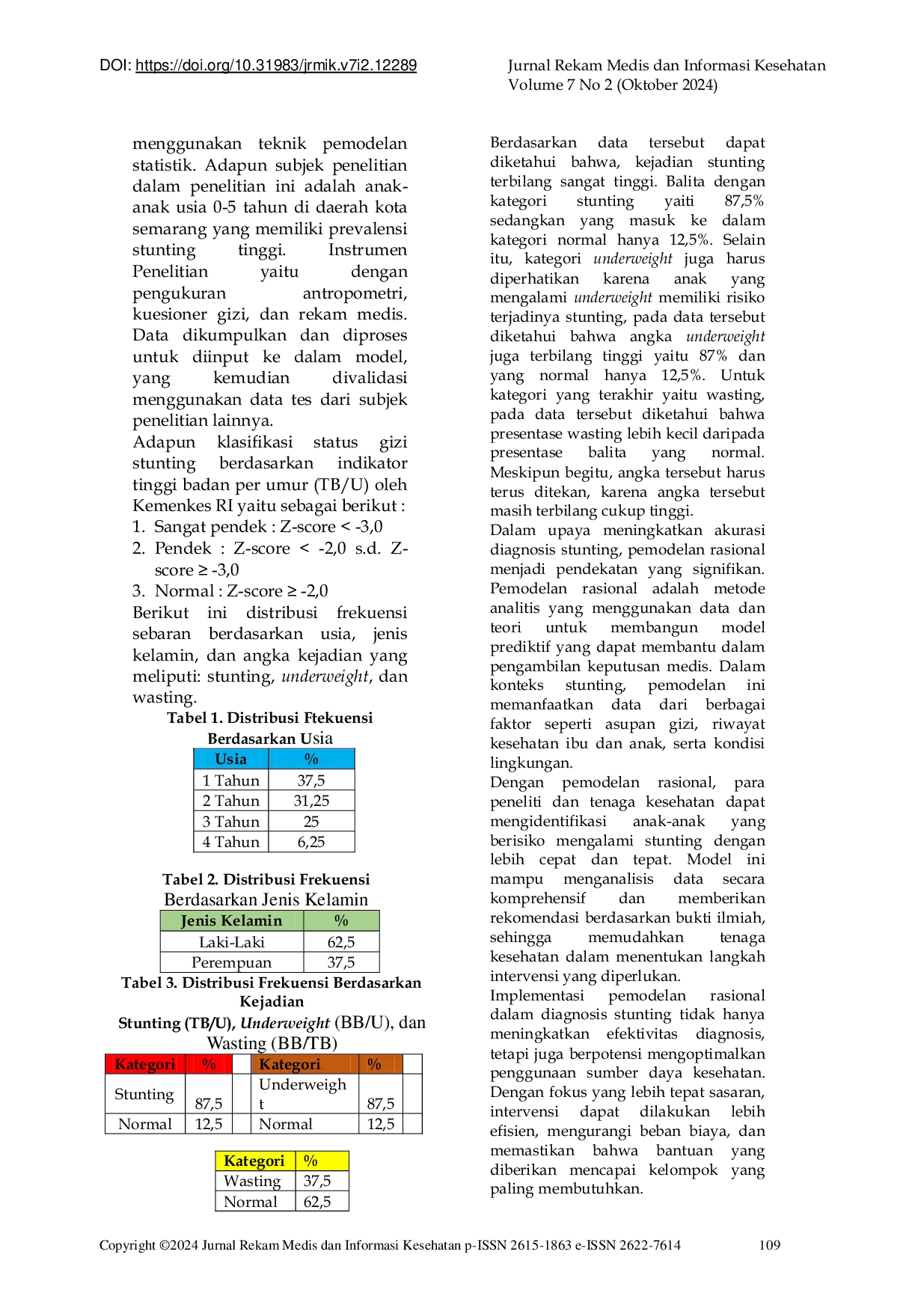 JURIS Rational Modelling to Support Stunting Diagnosis Rational Modelling to Support Stunting Diagnosis